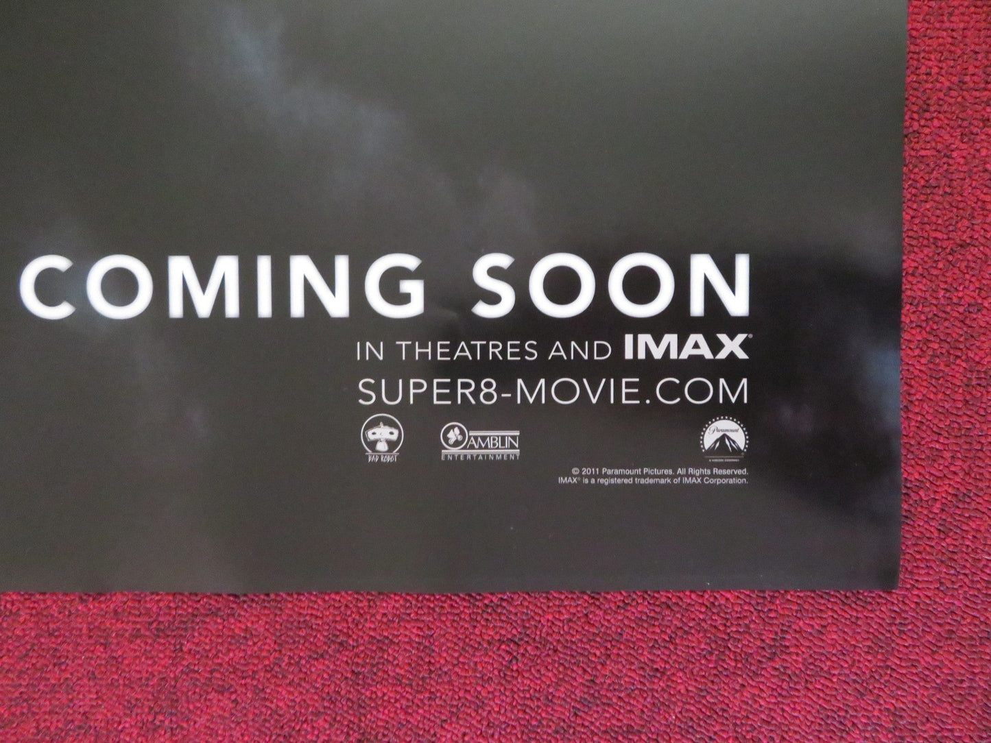 SUPER 8 - A US ONE SHEET ROLLED POSTER SPIELBERG ELLE FANNING J. COURTNEY 2011 Rendezvous Cinema Movie posters