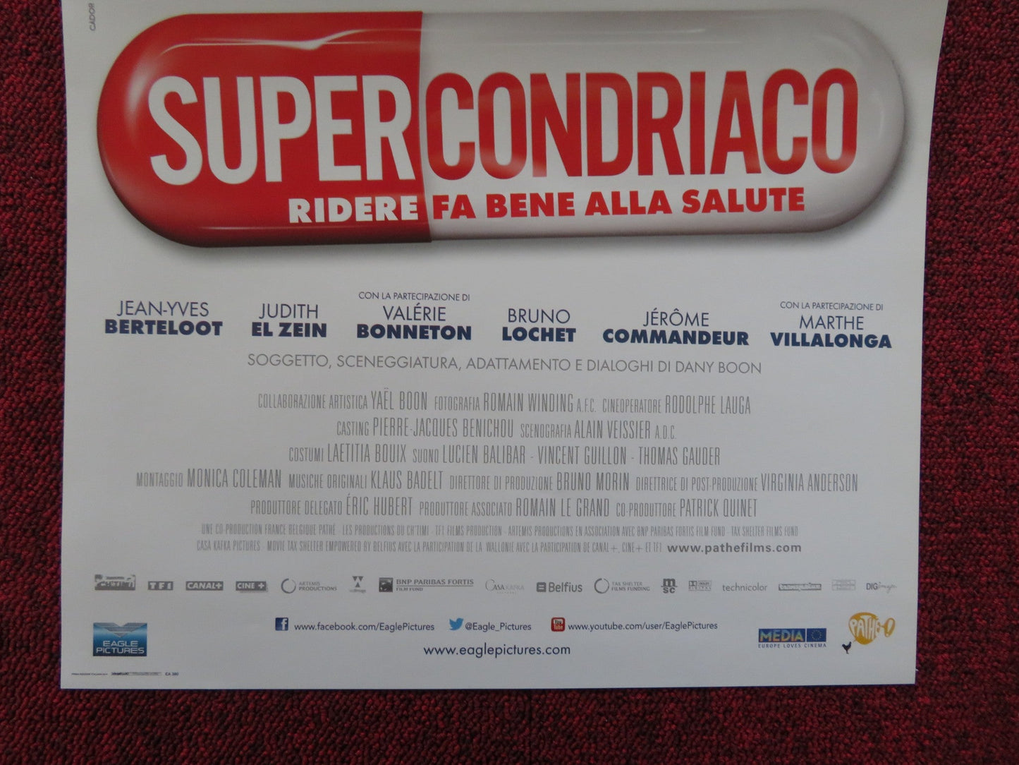 SUPERCONDRIACO ITALIAN LOCANDINA POSTER DANY BOON JEAN - YVES BERTELOOT 2014 Rendezvous Cinema Movie posters
