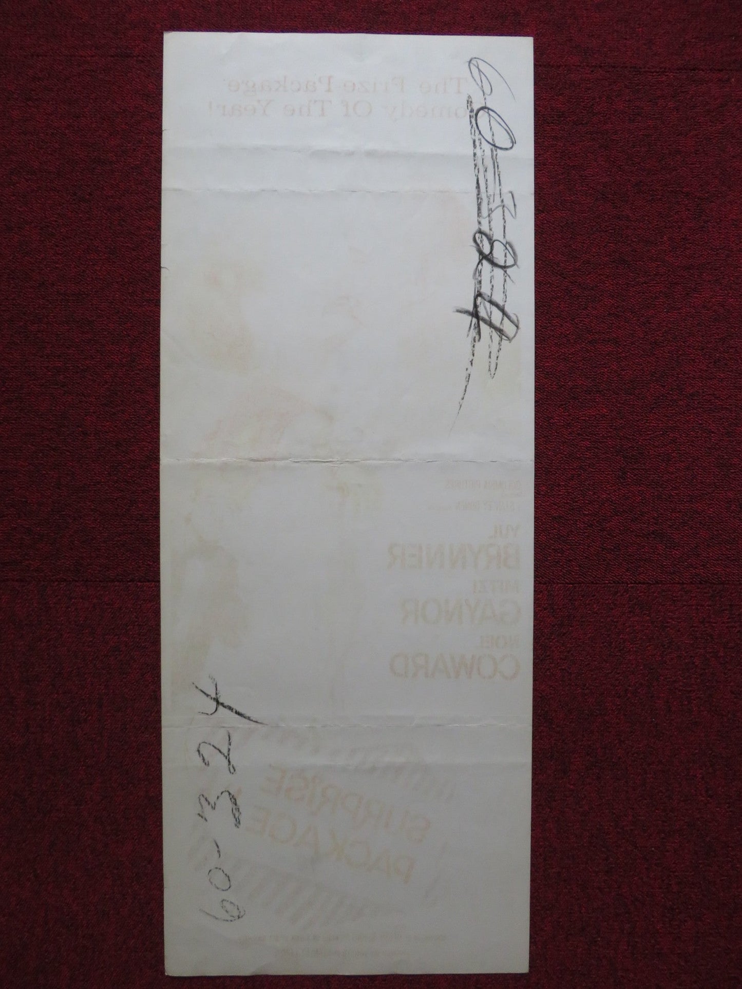 SURPRISE PACKAGE US INSERT (14"x 36") POSTER YUL BRYNNER MITZI GAYNOR 1960 Rendezvous Cinema Movie posters