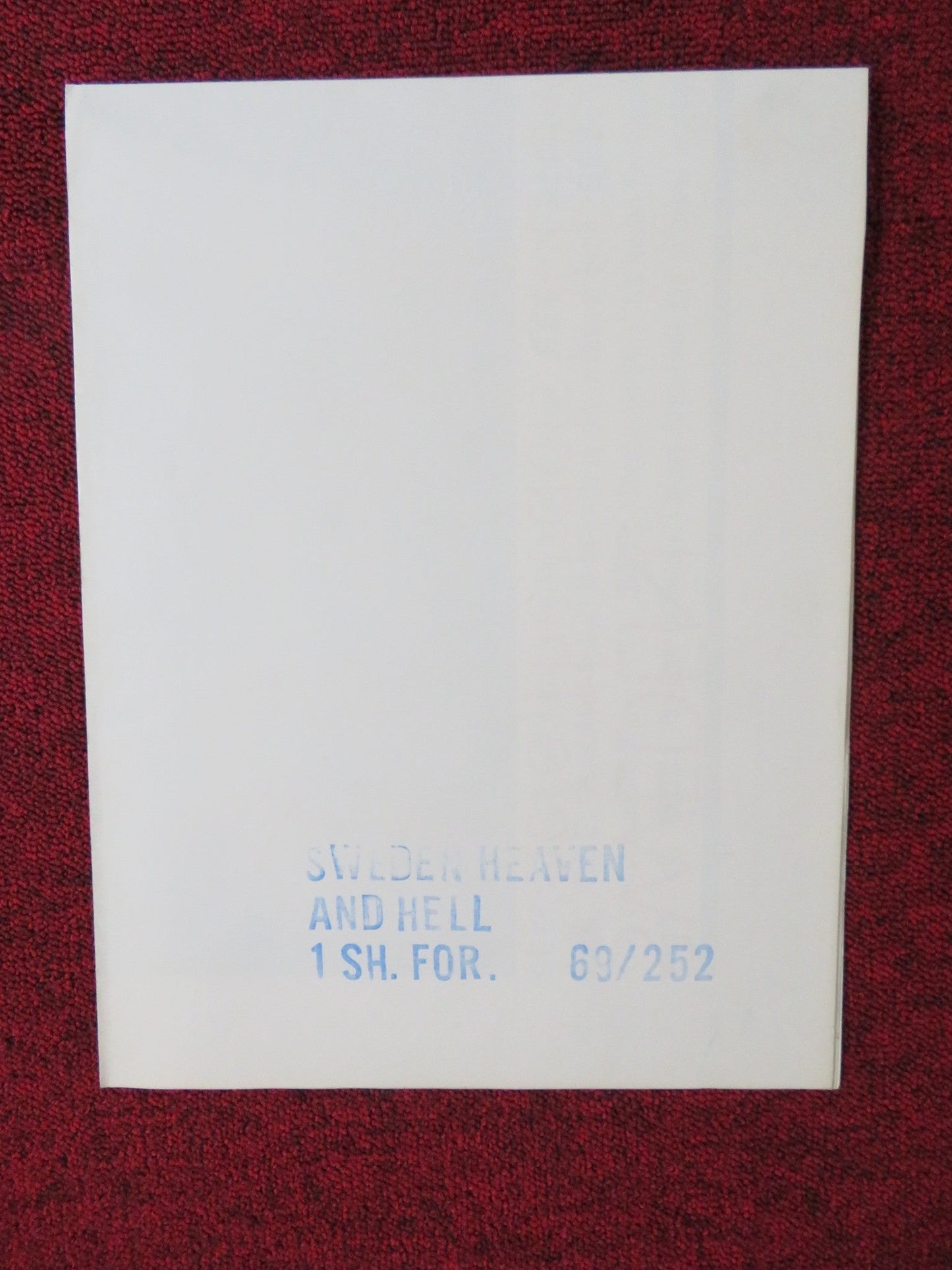 SWEDEN HEAVEN AND HELL FOLDED US ONE SHEET POSTER EDMOND PURDOM 1969 Rendezvous Cinema Movie posters