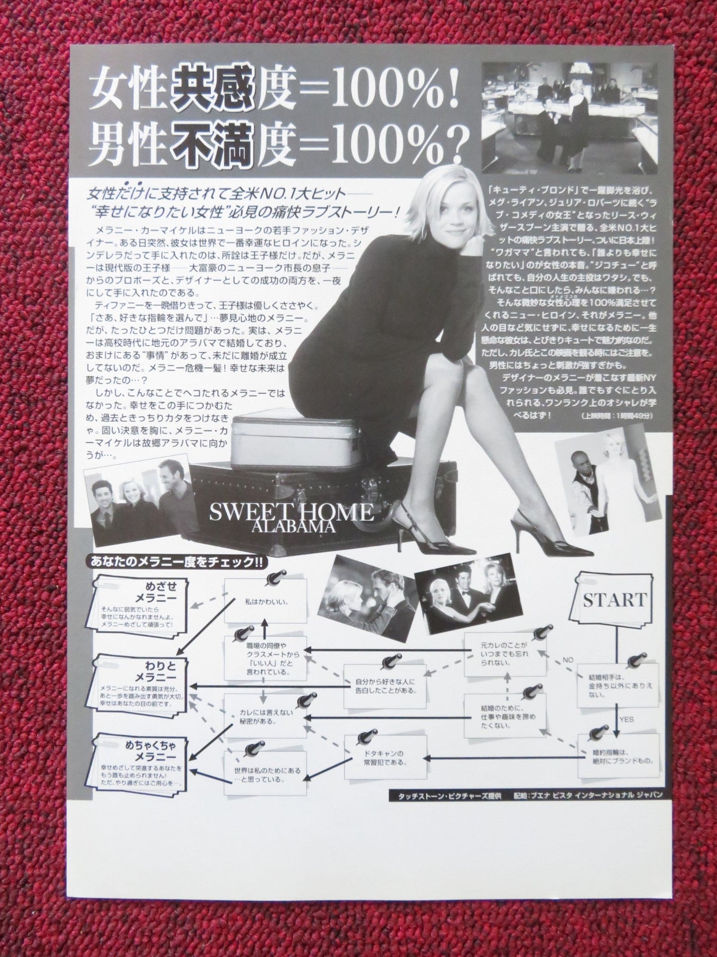 SWEET HOME ALABAMA JAPANESE CHIRASHI (B5) POSTER REESE WITHERSPOON LUCAS 2002 Rendezvous Cinema Movie posters