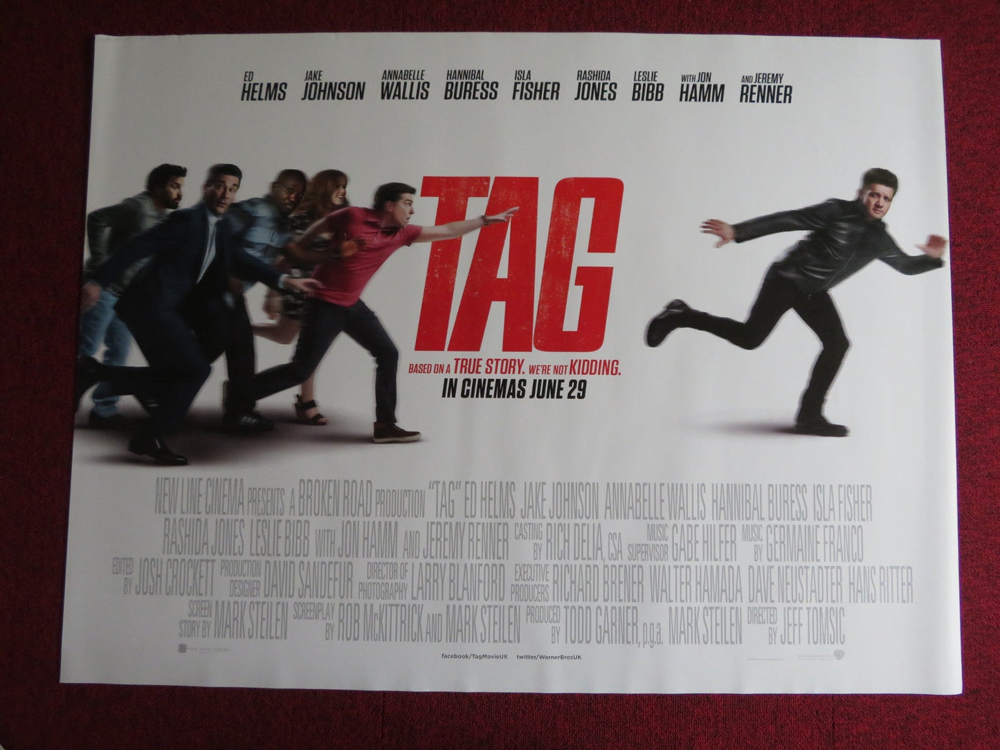 TAG UK QUAD (30"x 40") ROLLED POSTER ED HELMS JAKE JOHNSON 2018 Rendezvous Cinema Movie posters