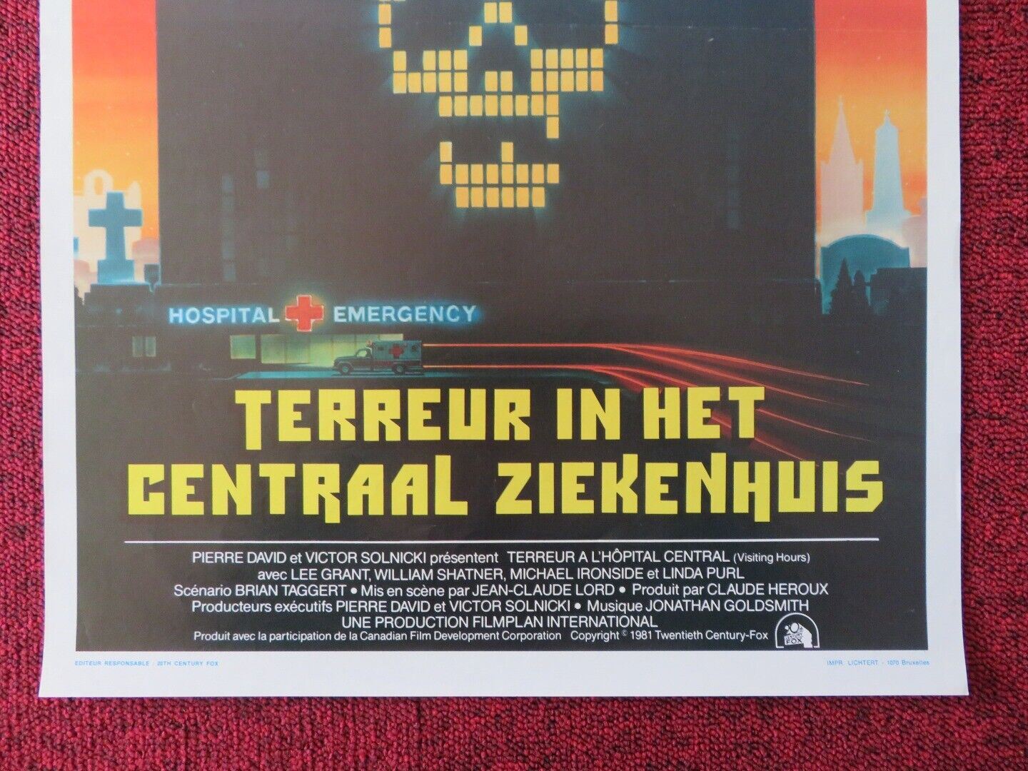 TERREUR A L'HOPITAL CENTRAL / VISITING HOURS BELGIUM (21"x14") POSTER 1982 Movie posters