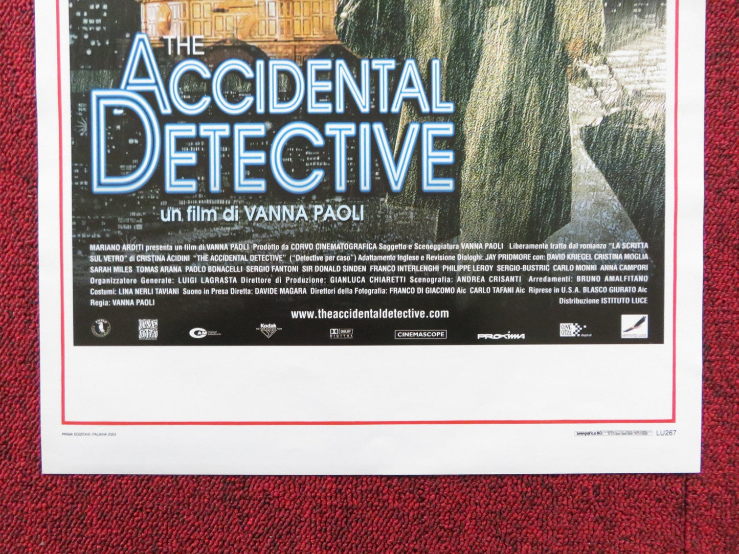 THE ACCIDENTAL DETECTIVE ITALIAN LOCANDINA POSTER DAVID KRIEGEL C. MOGLIA 2003 Rendezvous Cinema Movie posters