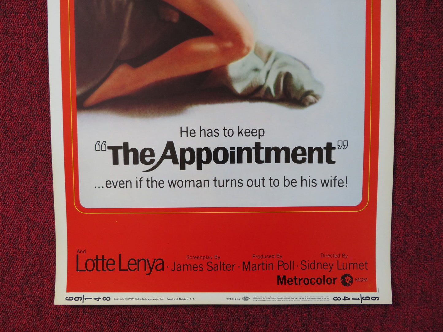THE APPOINTMENT US INSERT (14"x 36") POSTER OMAR SHARIF ANOUK AIMEE 1969 Rendezvous Cinema Movie posters