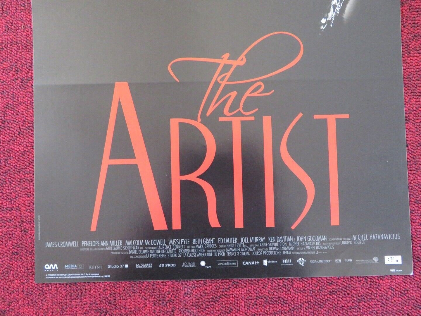 THE ARTIST ITALIAN LOCANDINA (26.5"x12.5") POSTER JEAN DUJARDIN 2011 Rendezvous Cinema Movie posters