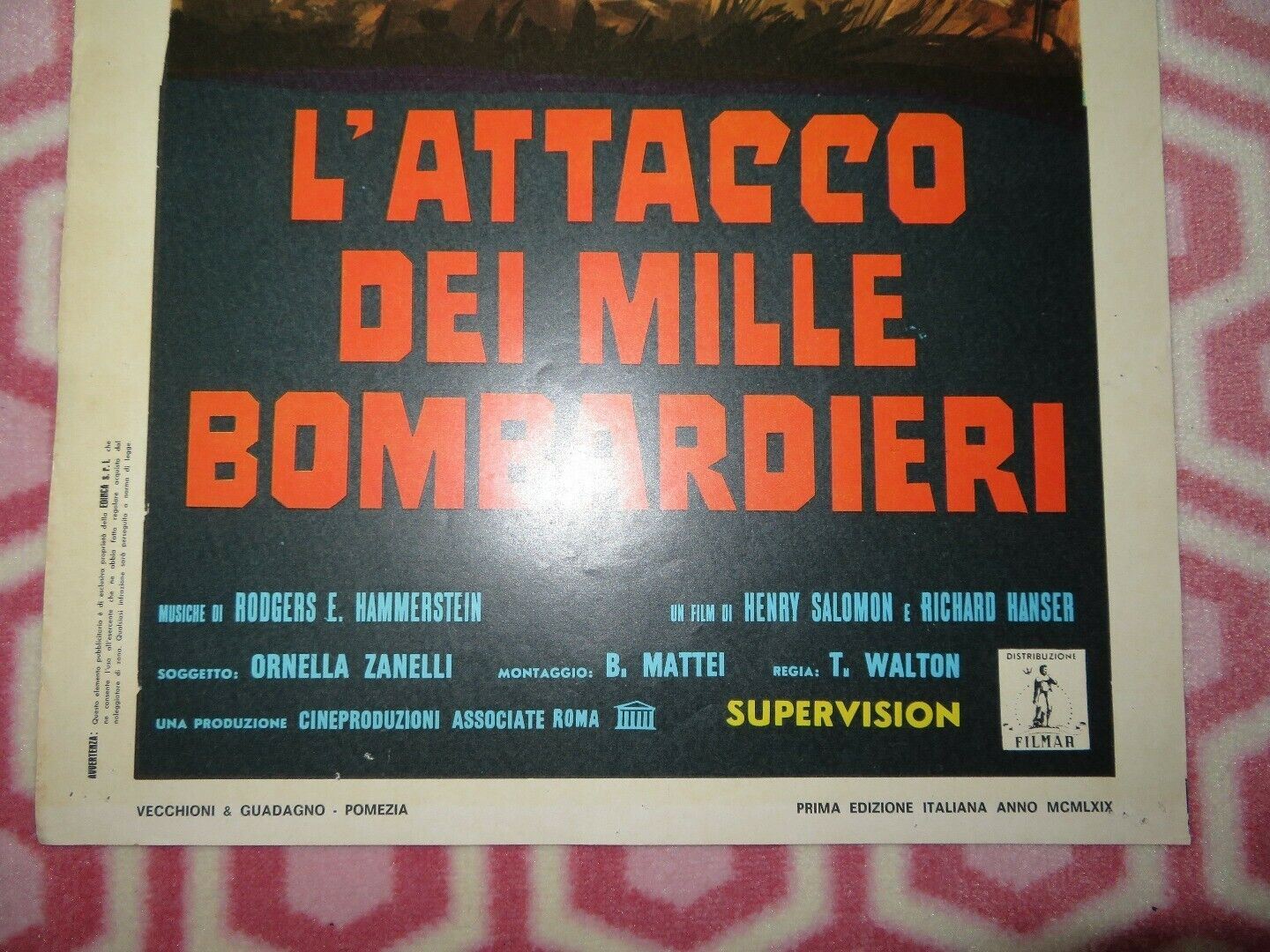 The Attack of 1000 Bombers ITALIAN LOCANDINA (27.5"x 13") POSTER HENRY SALOMOM - Rendezvous Cinema