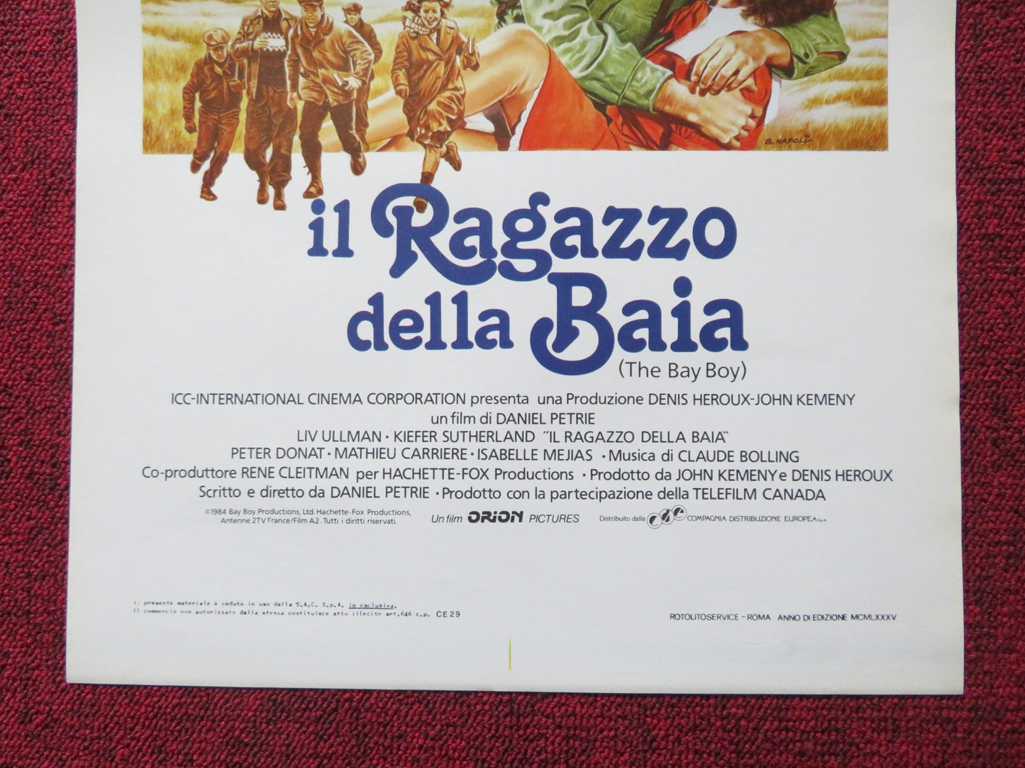 THE BAY BOY ITALIAN LOCANDINA POSTER LIV ULLMAN KIEFER SUTHERLAND 1984 Rendezvous Cinema Movie posters