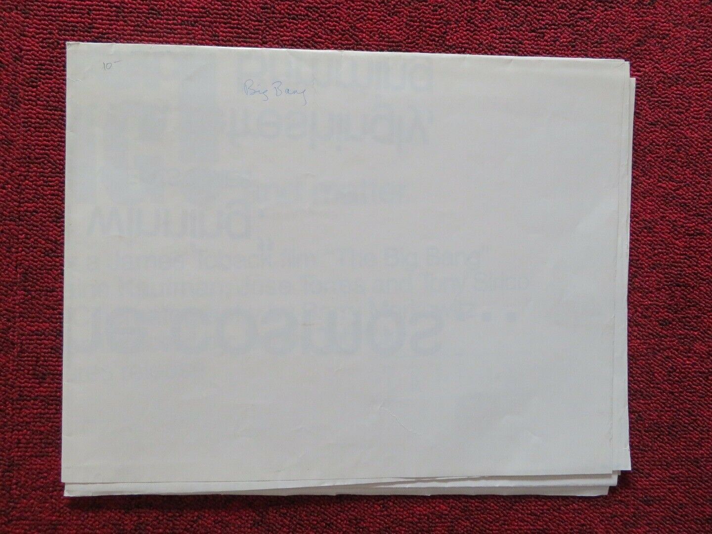 THE BIG BANG FOLDED US ONE SHEET POSTER DARRYL DAWKINS 1989 Movie posters