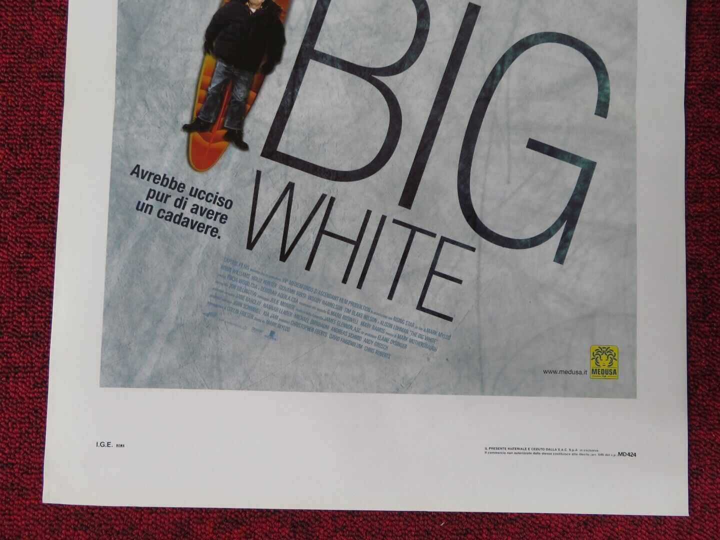 THE BIG WHITE ITALIAN LOCANDINA (27.5"x13") POSTER ROBIN WILLIAMS 2005 Movie posters