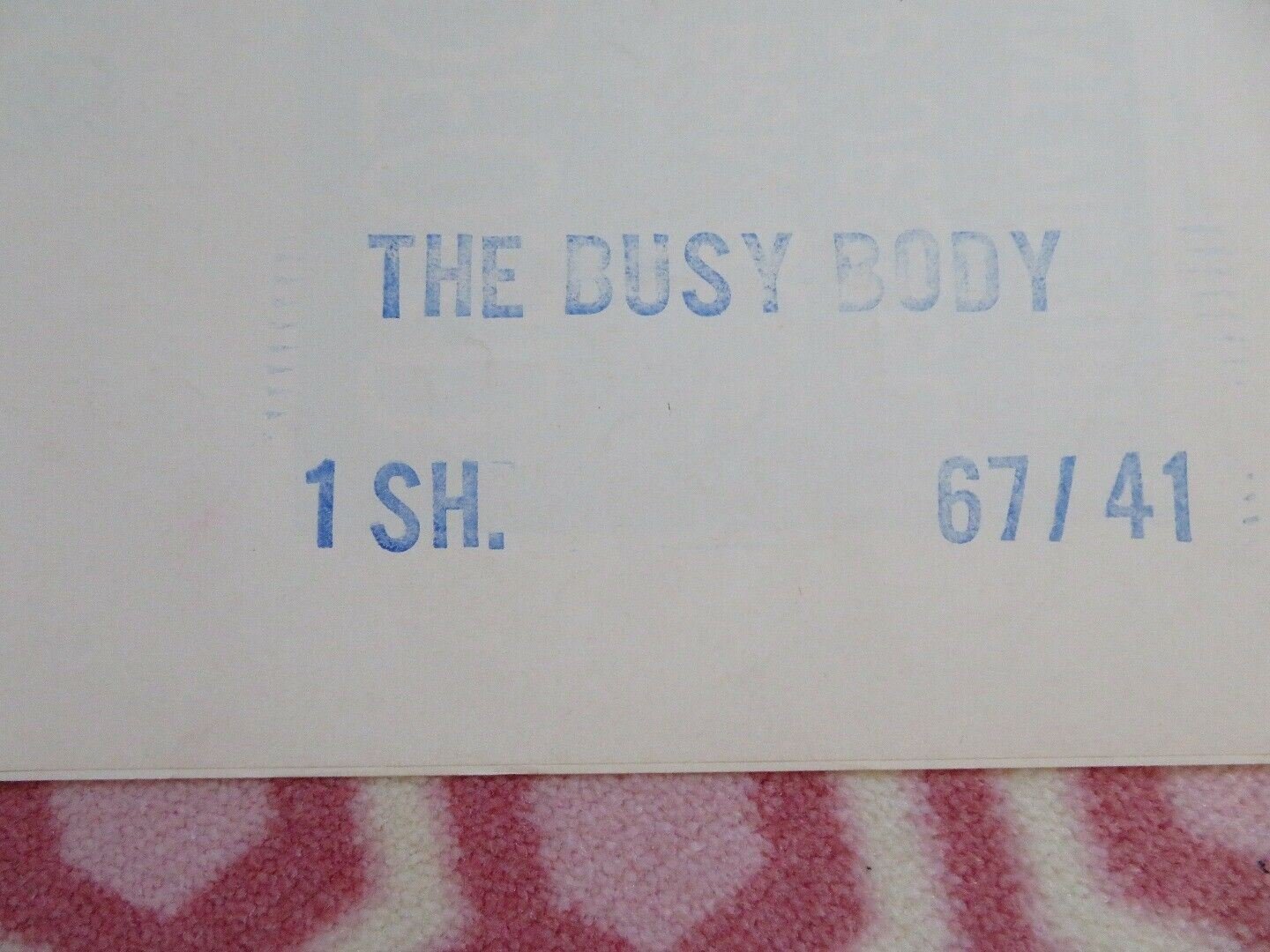 THE BUSY BODY US ONE SHEET POSTER WILLIAM CASTLE 1967 - Rendezvous Cinema