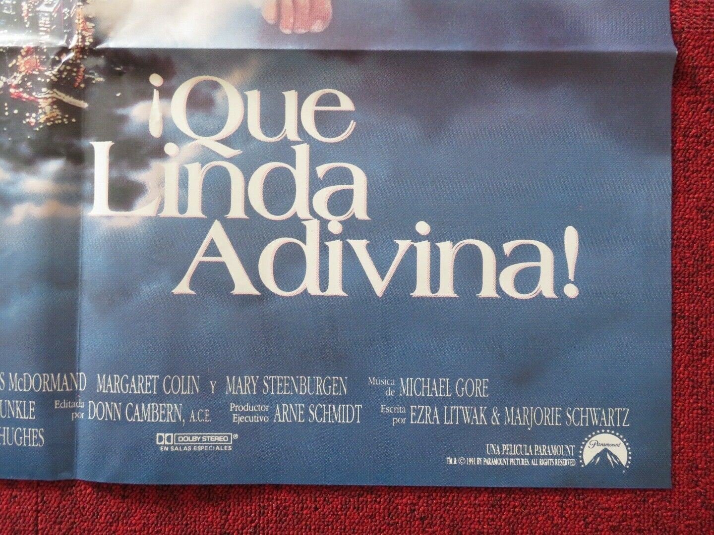 THE BUTCHER'S WIFE ARGENTINA ONE SHEET FOLDED POSTER DEMI MOORE JEFF DANIELS - Rendezvous Cinema
