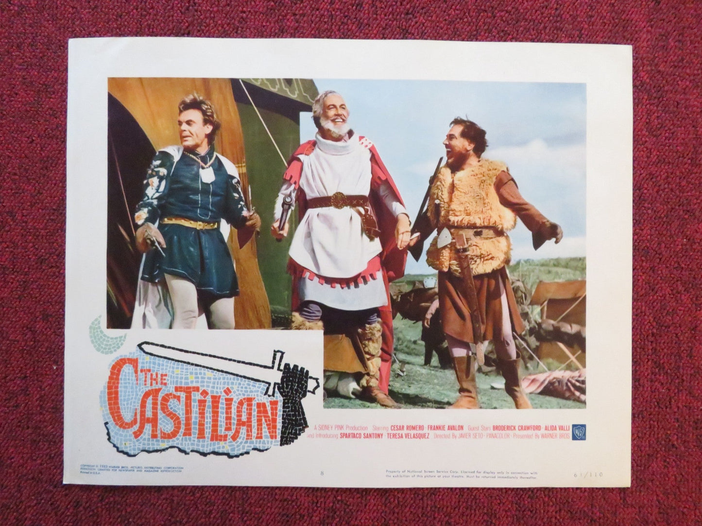 THE CASTILIAN US LOBBY CARD FULL SET CESAR ROMERO FRANKIE AVALON 1963 Rendezvous Cinema Movie posters