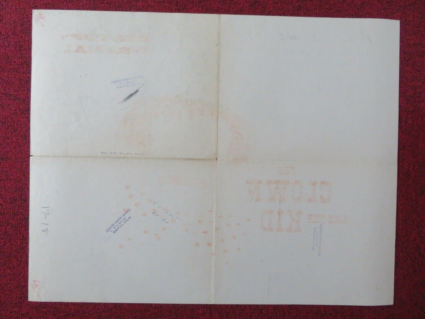 THE CLOWN AND THE KID US HALF SHEET (22"x 28") POSTER JOHN LUPTON 1962 Movie posters