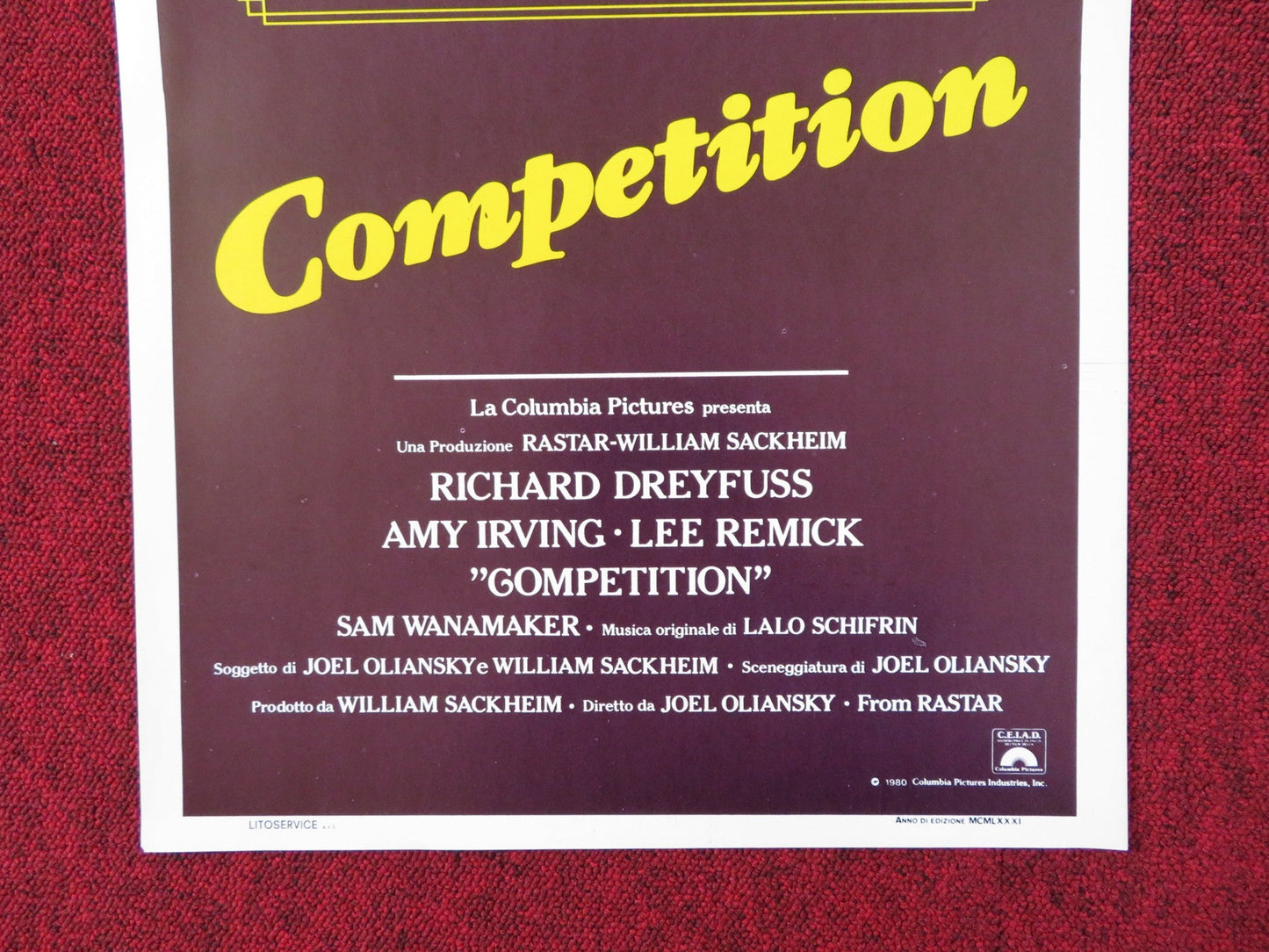 THE COMPETITION ITALIAN LOCANDINA POSTER RICHARD DREYFUSS AMY IRVING 1981 Rendezvous Cinema Movie posters