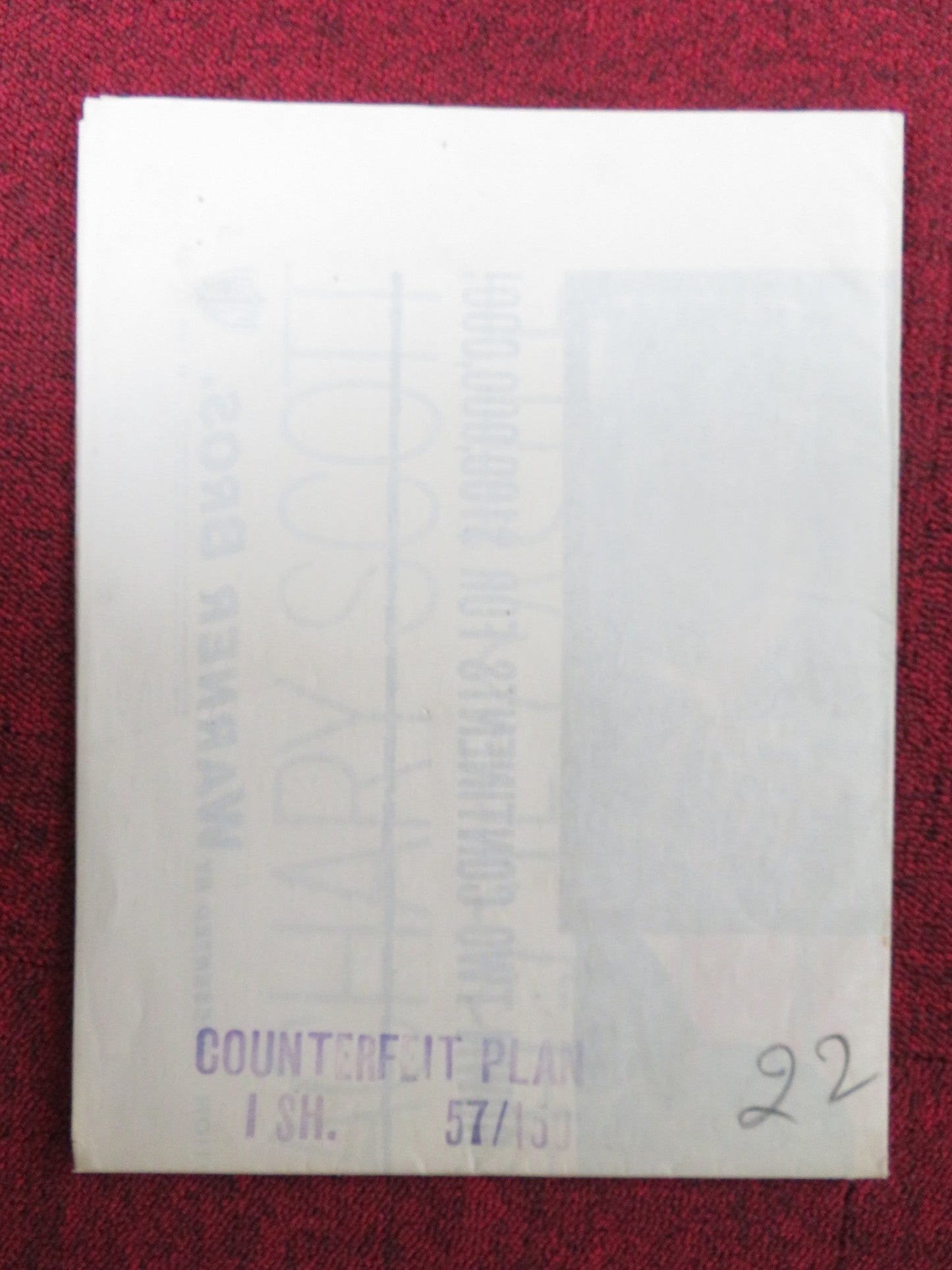 THE COUNTERFEIT PLAN FOLDED US ONE SHEET POSTER ZACHARY SCOTT PEGGIE CASTLE 1957 Rendezvous Cinema Movie posters