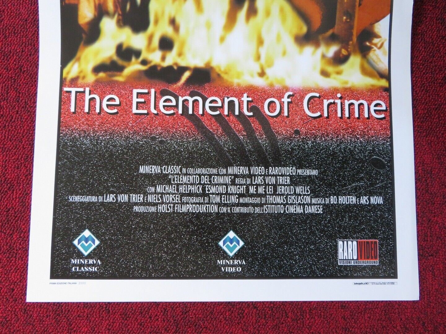 THE ELEMENT OF CRIME ITALIAN LOCANDINA (27.5"x13") POSTER LARS VON TRIER 2000 - Rendezvous Cinema