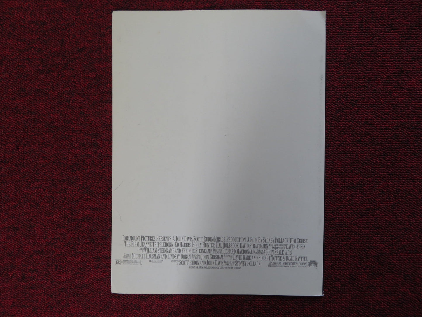 THE FIRM US SCREENING PROGRAM TOM CRUISE 1993 Rendezvous Cinema Movie posters