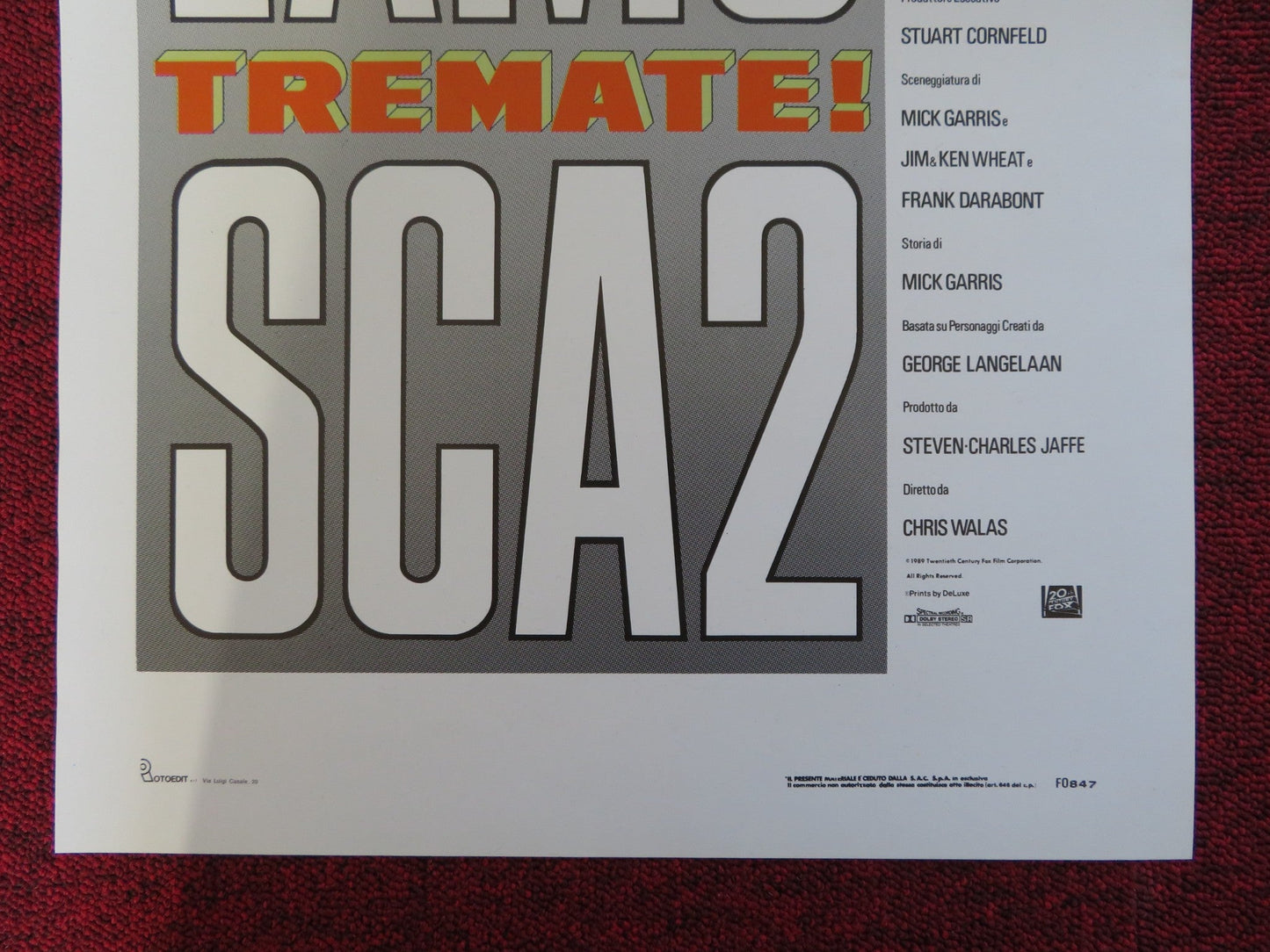 THE FLY II ITALIAN LOCANDINA POSTER ERIC STOLTZ DAPHNE ZUNIGA 1989 Rendezvous Cinema Movie posters