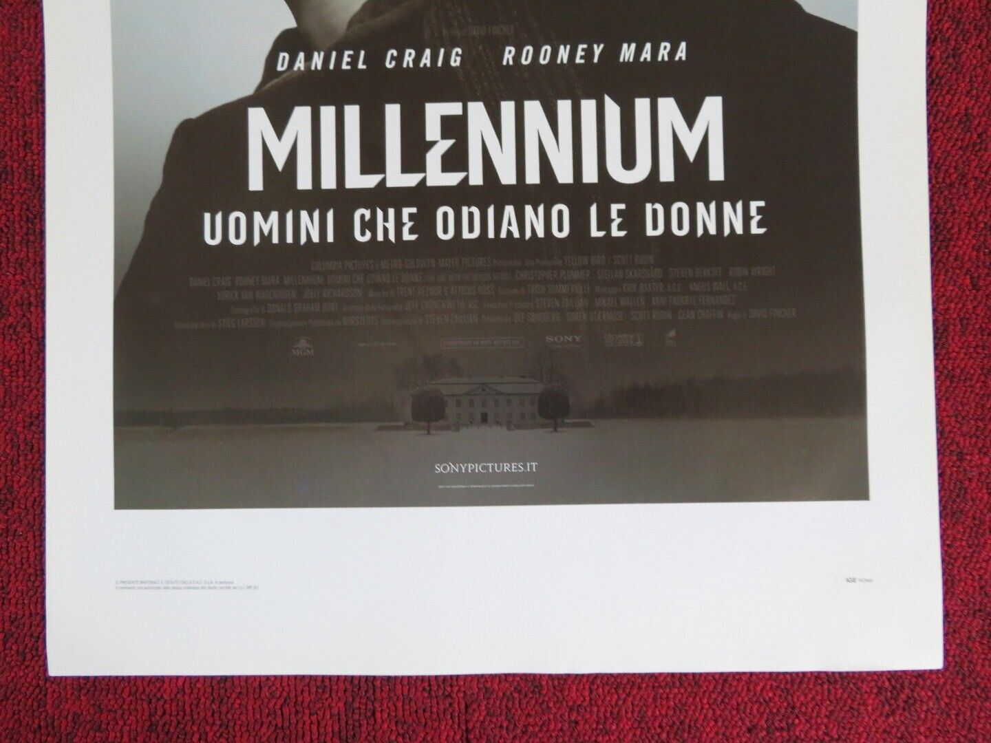 THE GIRL WITH THE DRAGON TATTOO ITALIAN LOCANDINA (27.5"x13") POSTER 2011 Movie posters