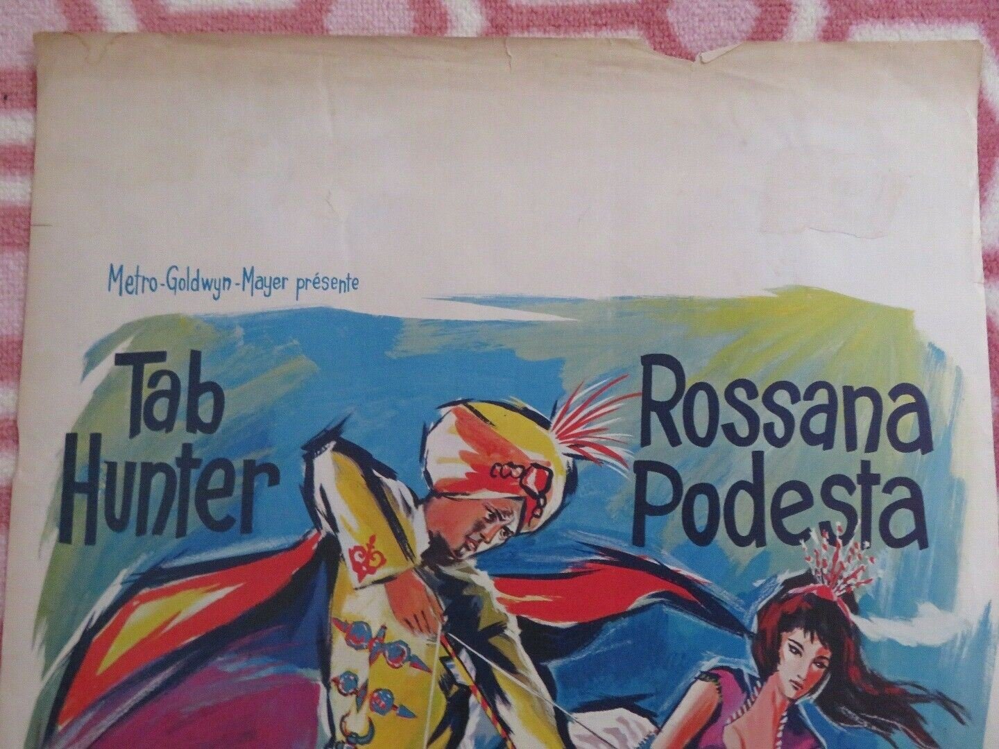 THE GOLDEN ARROW/ LA FLECHE D'OR BELGIUM (22.5"x 13.5") POSTER TAB HUNTER 1962 Movie posters