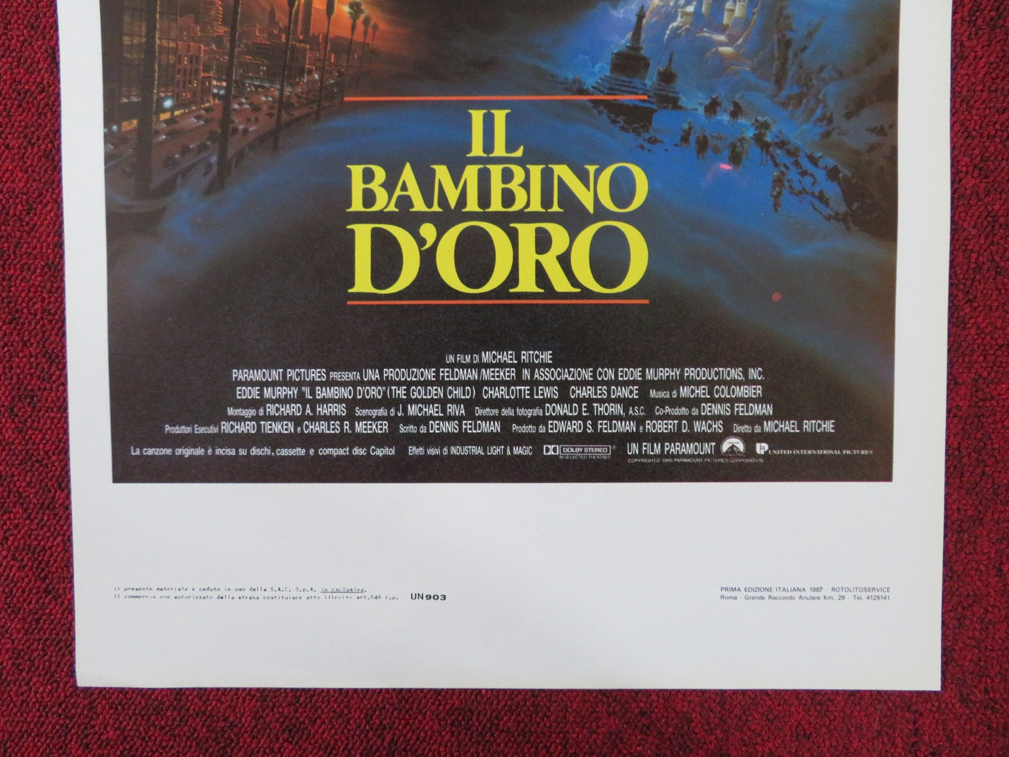 THE GOLDEN CHILD ITALIAN LOCANDINA POSTER EDDIE MURPHY 1987 Rendezvous Cinema Movie posters