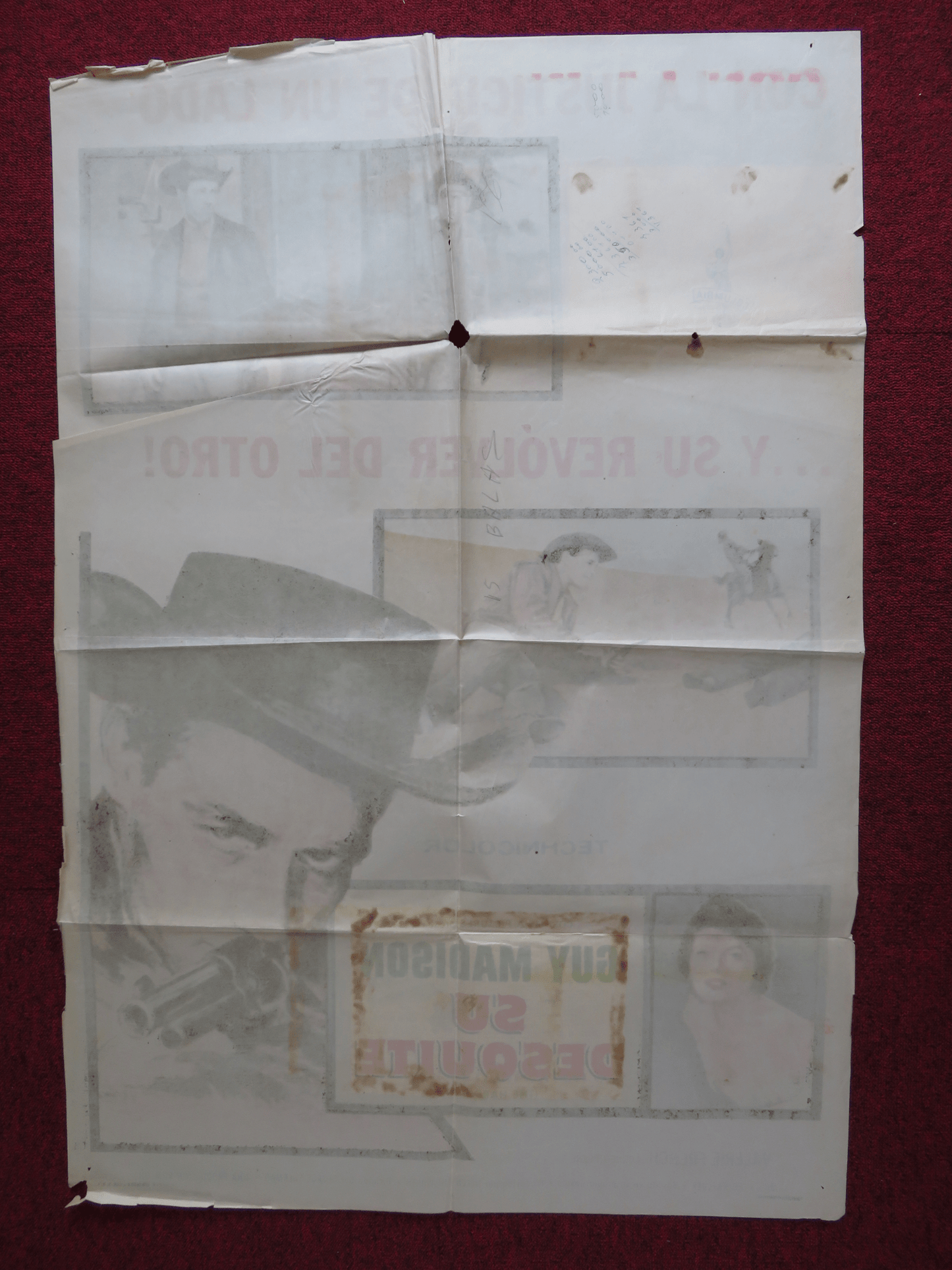 THE HARD MAN FOLDED ARGENTINA ONE SHEET POSTER GUY MADISON VALERIE FRENCH 1957 Rendezvous Cinema Movie posters