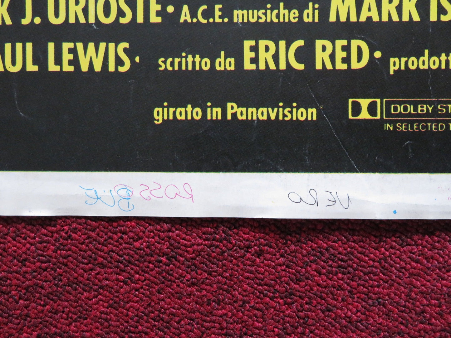 THE HITCHER ITALIAN FOGLIO POSTER CANNON RUTGER HAUER 1986 Rendezvous Cinema Movie posters