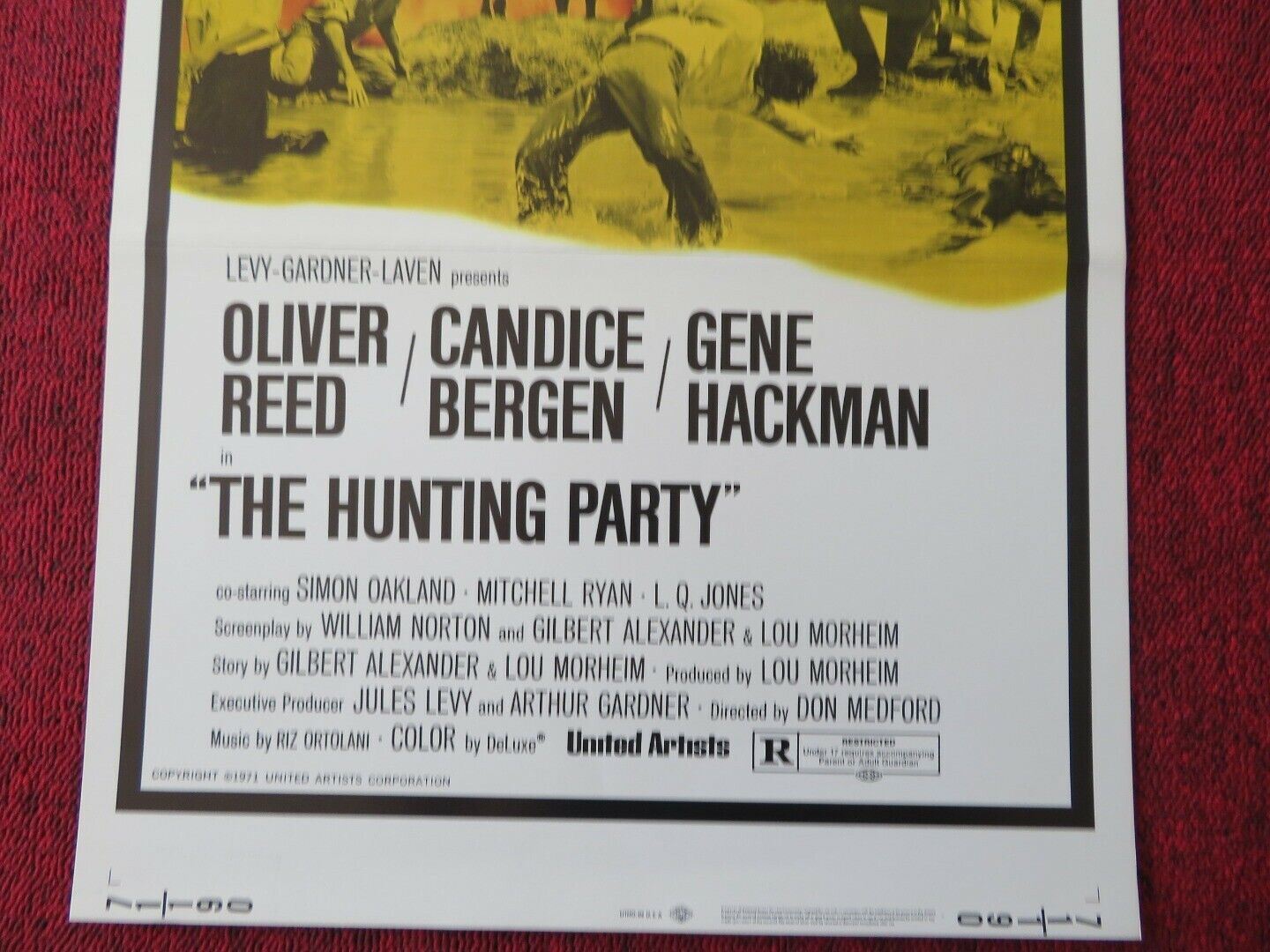 THE HUNTING PARTY US INSERT (14"x 36") POSTER OILVER REED CANDICE BERGEN 1971 Movie posters