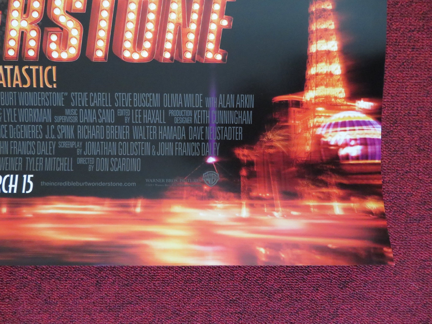 THE INCREDIBLE BURT WONDERSTONE US ONE SHEET ROLLED POSTER STEVE CARELL 2013 Rendezvous Cinema Movie posters