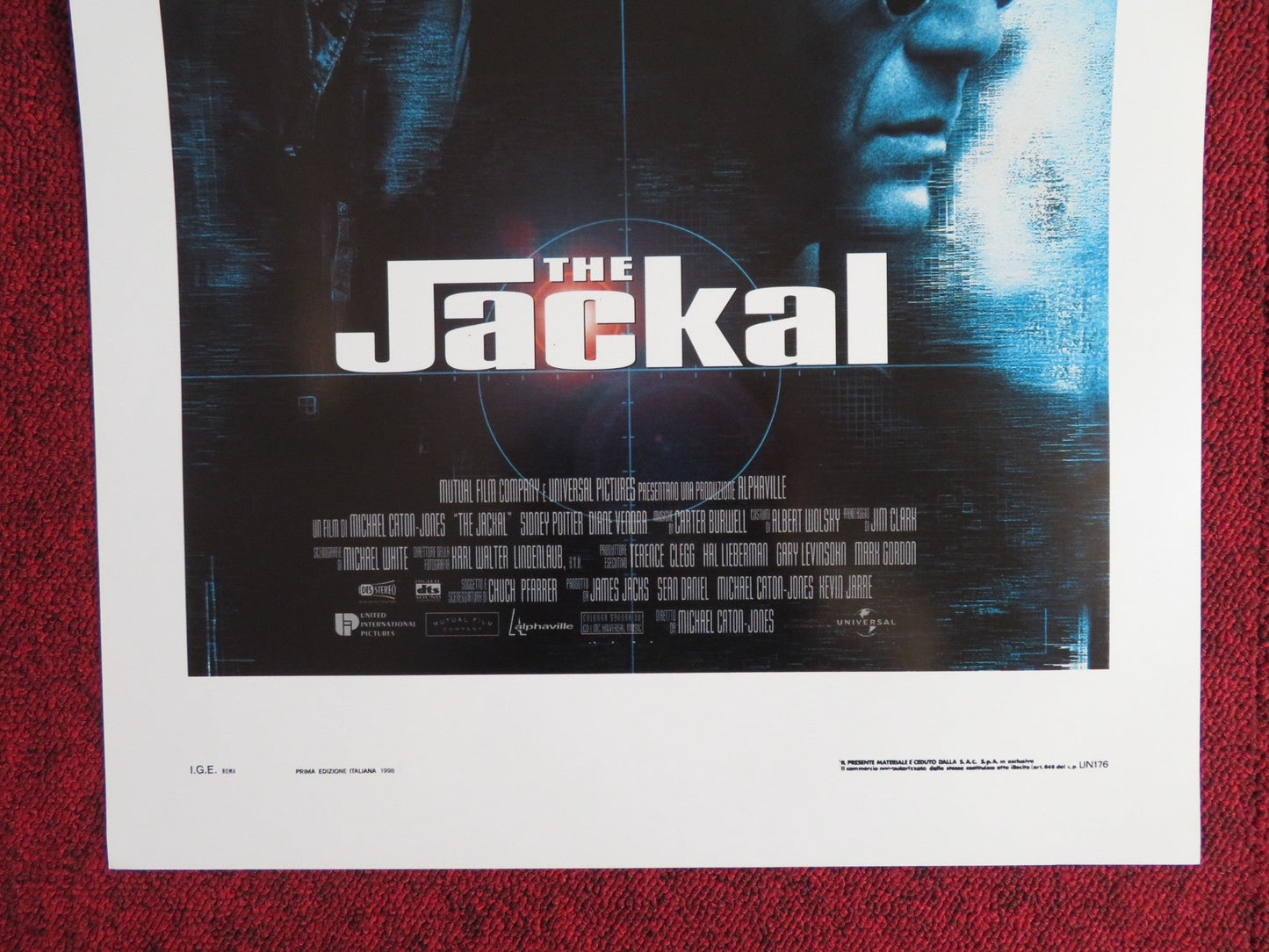 THE JACKAL ITALIAN LOCANDINA POSTER BRUCE WILLIS RICHARD GERE 1998 Rendezvous Cinema Movie posters