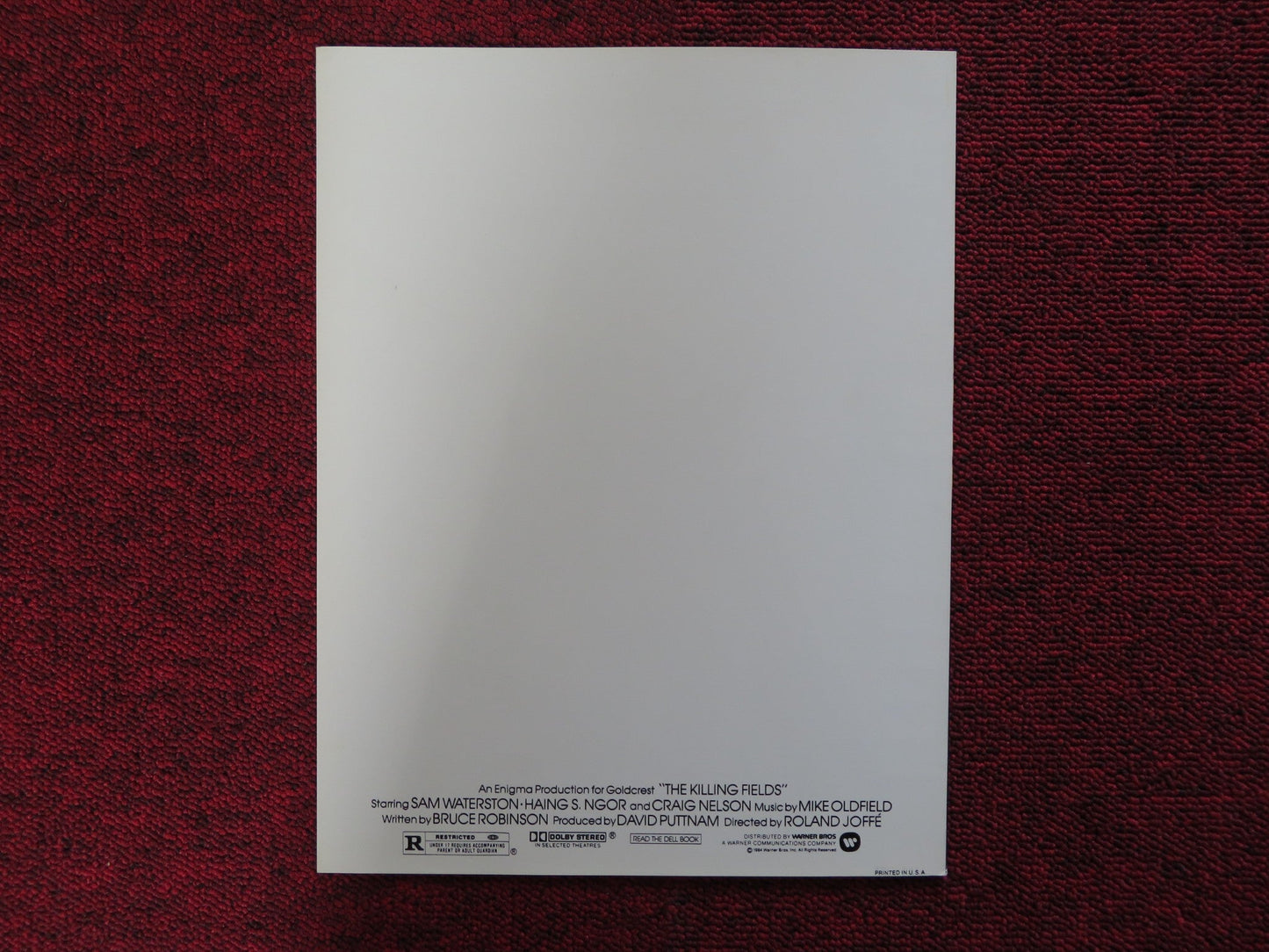 THE KILLING FIELDS US SCREENING PROGRAM SAM WATERSTON JOHN MALKOVICH 1984 Rendezvous Cinema Movie posters
