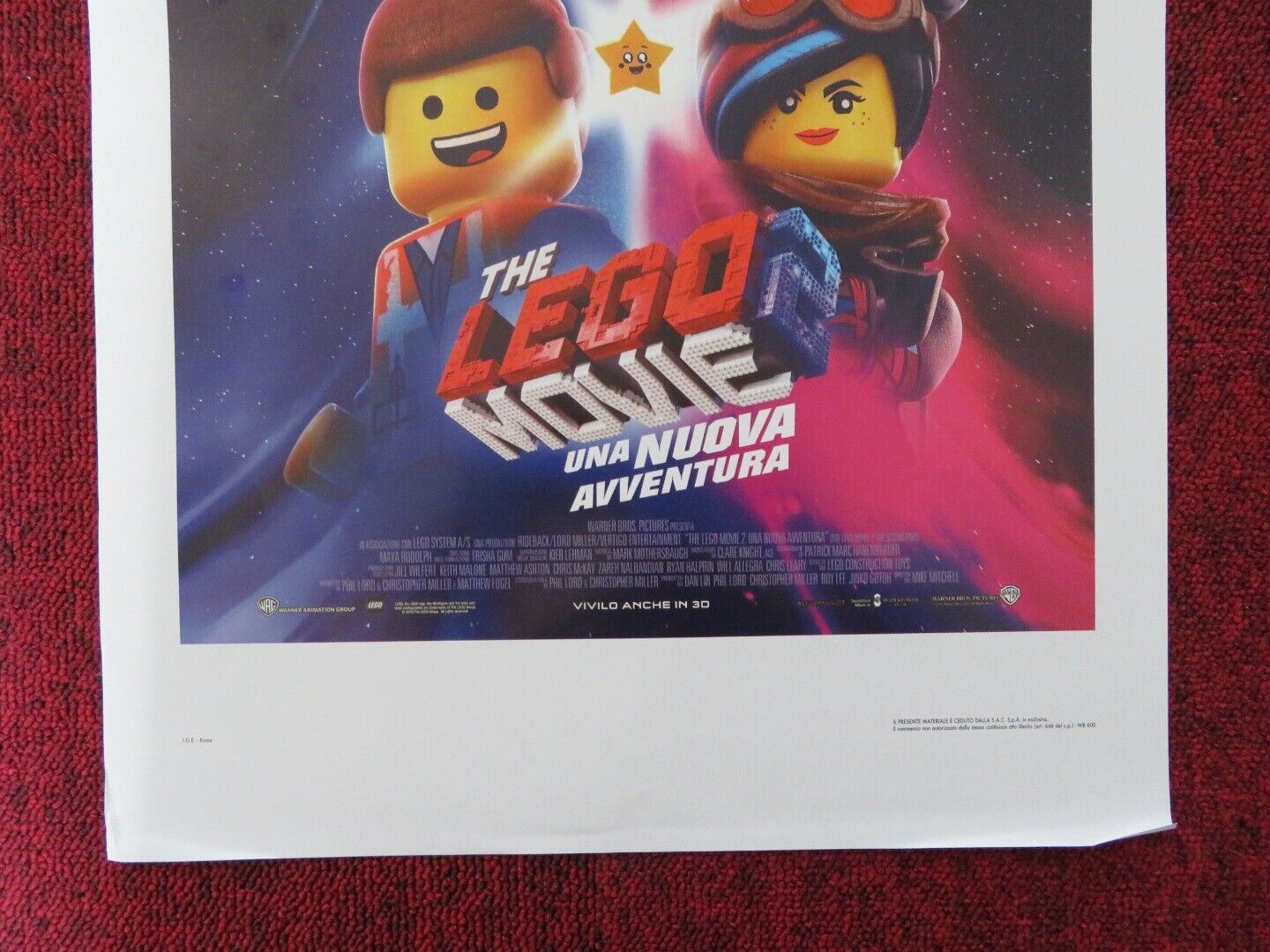 THE LEGO MOVIE 2: THE SECOND PART ITALIAN LOCANDINA (27.5"x13") POSTER 2019 Movie posters