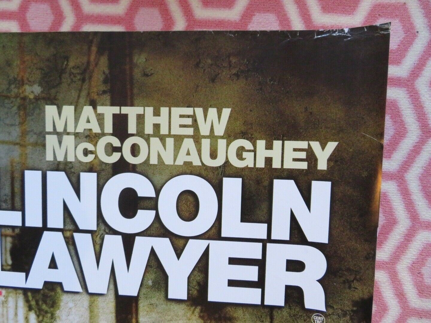 THE LINCOLN LAWYER QUAD (30"x 40") ROLLED POSTER MATTHEW MCCONAUGHEY 2011 Movie posters