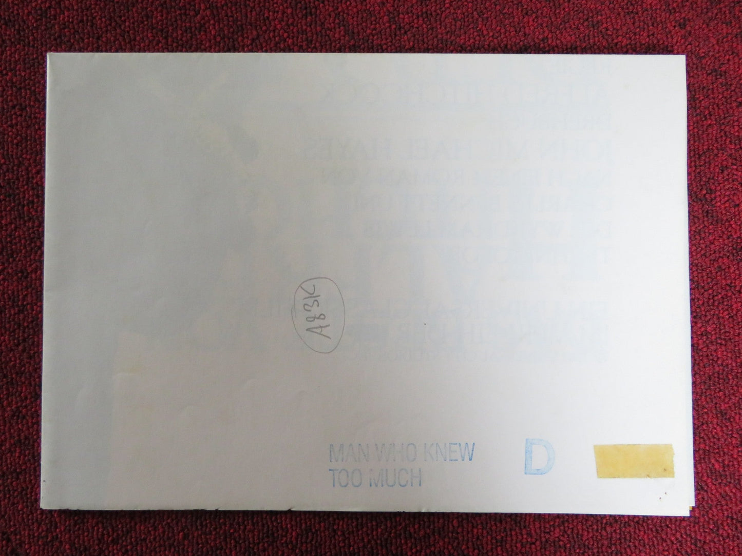 THE MAN WHO KNEW TOO MUCH GERMAN A1 POSTER HITCHCOCK JAMES STEWART D. DAY R1983 Rendezvous Cinema Movie posters