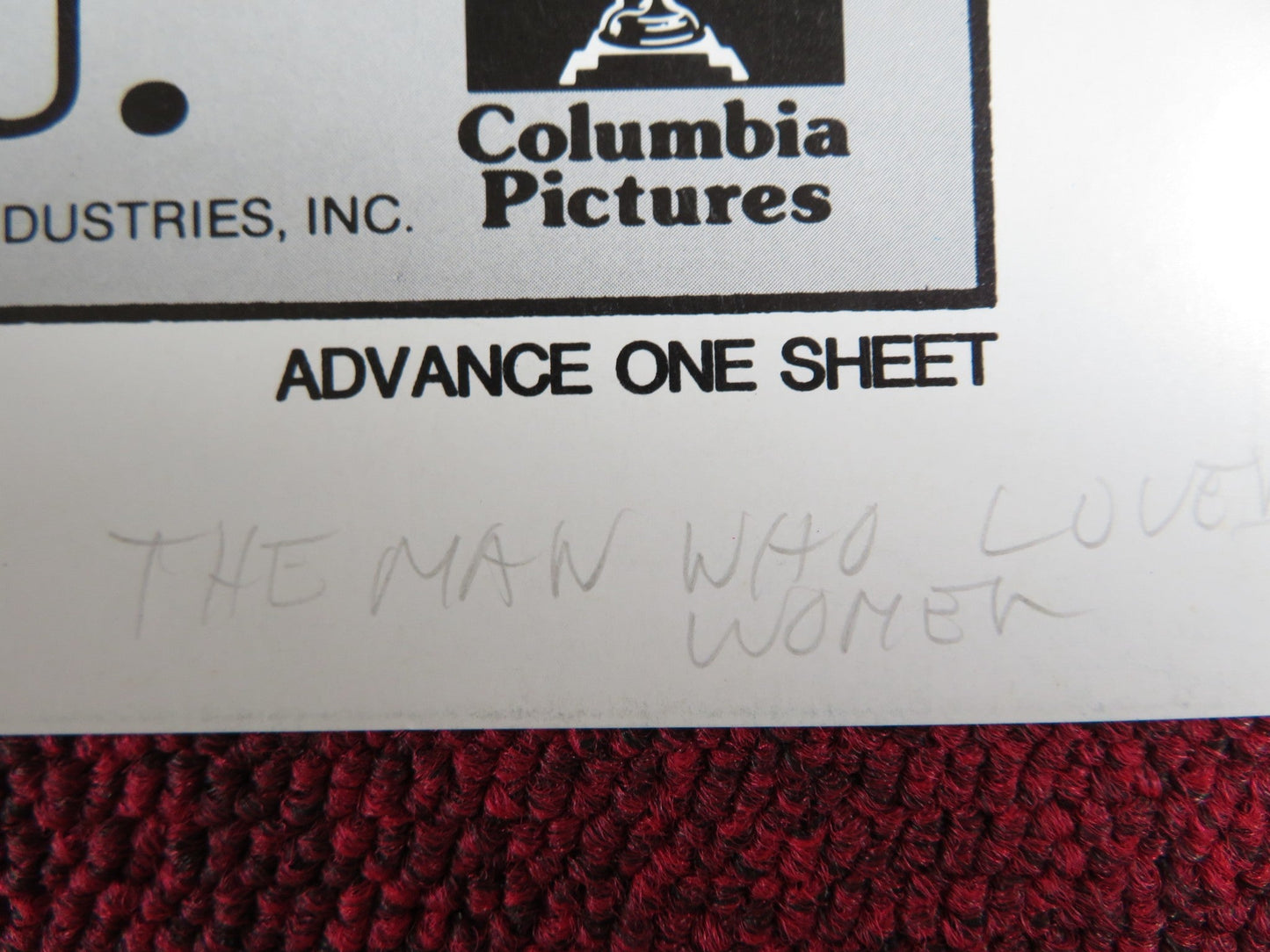 THE MAN WHO LOVED WOMEN - ADVANCE FOLDED US ONE SHEET POSTER BURT REYNOLDS 1986 Rendezvous Cinema Movie posters