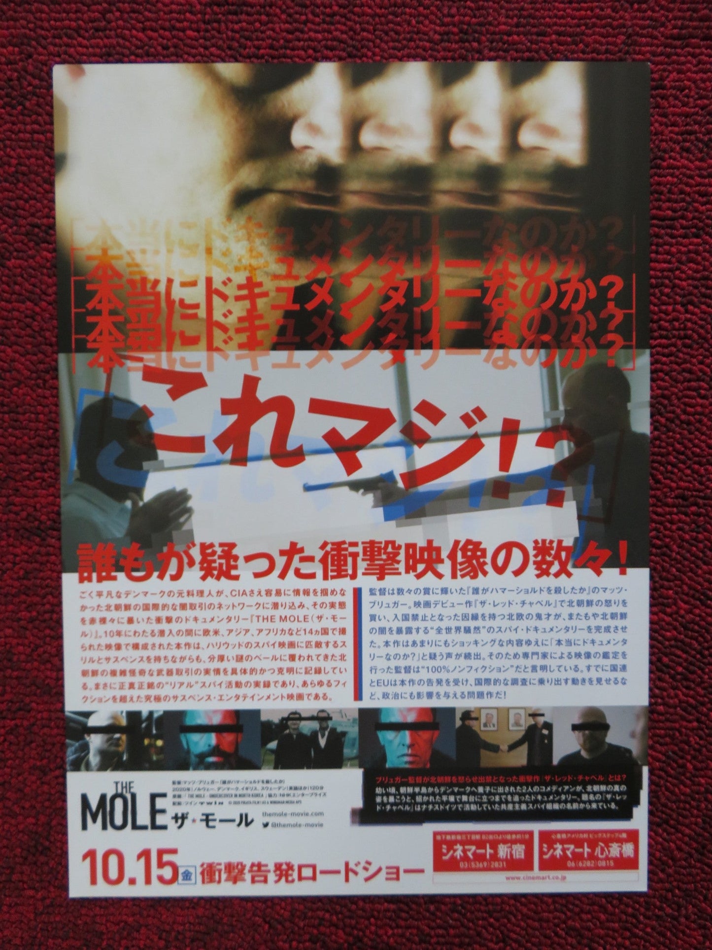 THE MOLE: UNDERCOVER IN NORTH KOREA JAPANESE CHIRASHI (B5) POSTER BRÜGGER 2020 Rendezvous Cinema Movie posters