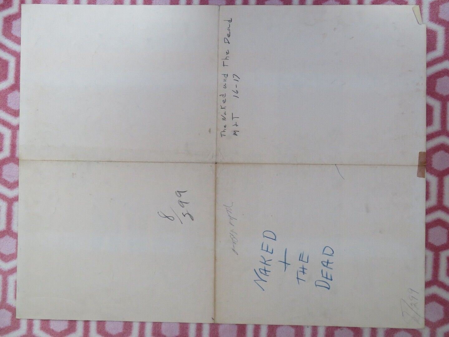 THE NAKED AND THE DEAD US HALF SHEET (22"x 28") POSTER ALDO RAY C ROBERTSON 1958 Movie posters