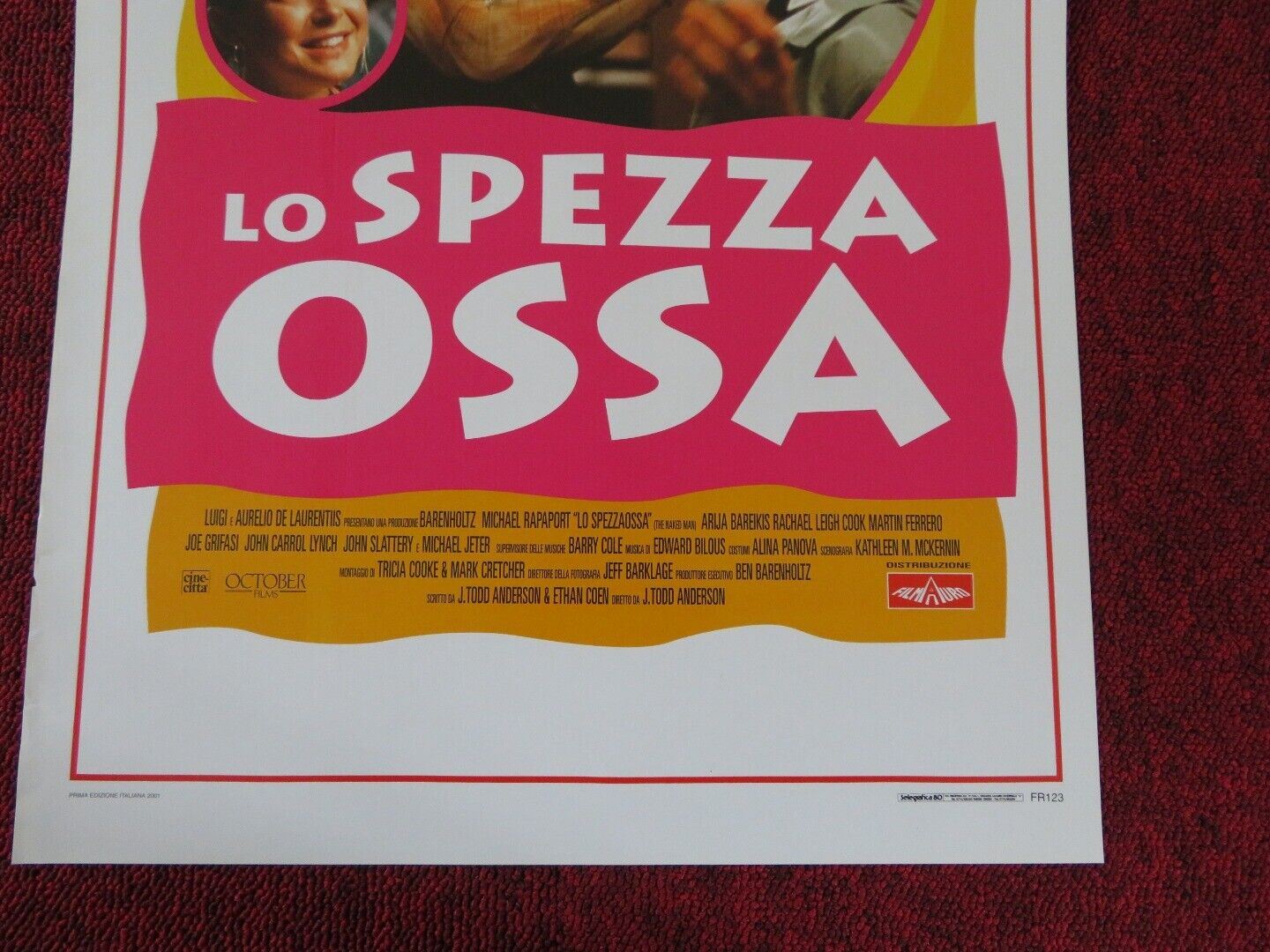 THE NAKED MAN ITALIAN LOCANDINA (27.5"x13") POSTER J. TODD ANDERSON 2001 Movie posters