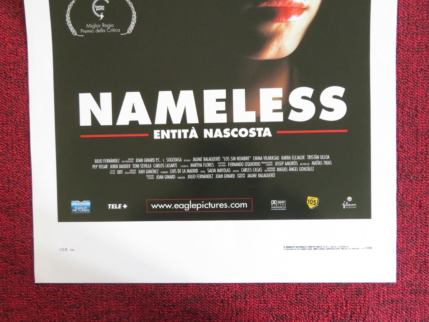THE NAMELESS ITALIAN LOCANDINA POSTER EMMA VILARASAU KARRA ELEJALDE 1999 Rendezvous Cinema Movie posters