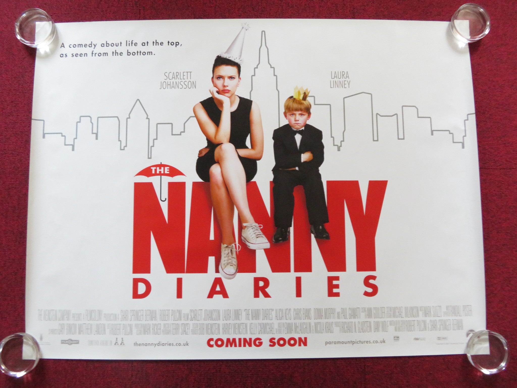 THE NANNY DIARIES UK QUAD (30"x 40") ROLLED POSTER SCARLETT JOHANSSON ...
