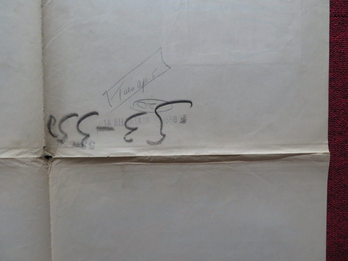 THE NEBRASKAN FOLDED US ONE SHEET POSTER PHILIP CAREY ROBERTA HAYNES 1953 Movie posters