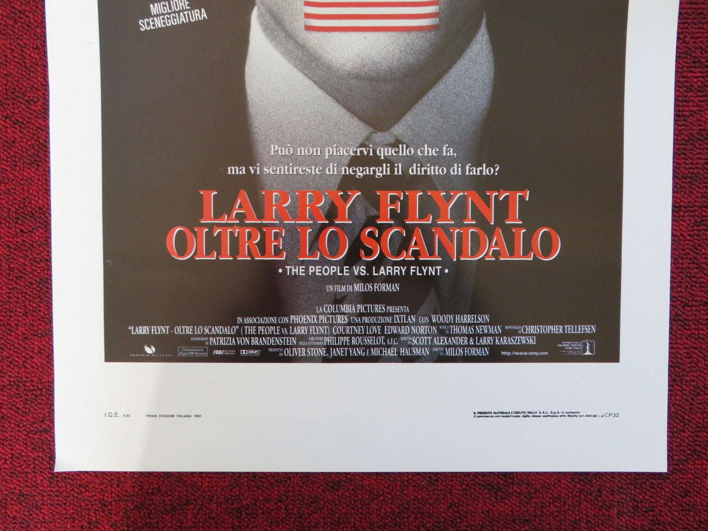 THE PEOPLE VS. LARRY FLYNT ITALIAN LOCANDINA POSTER WOODY HARRELSON C. LOVE 1997 Rendezvous Cinema Movie posters