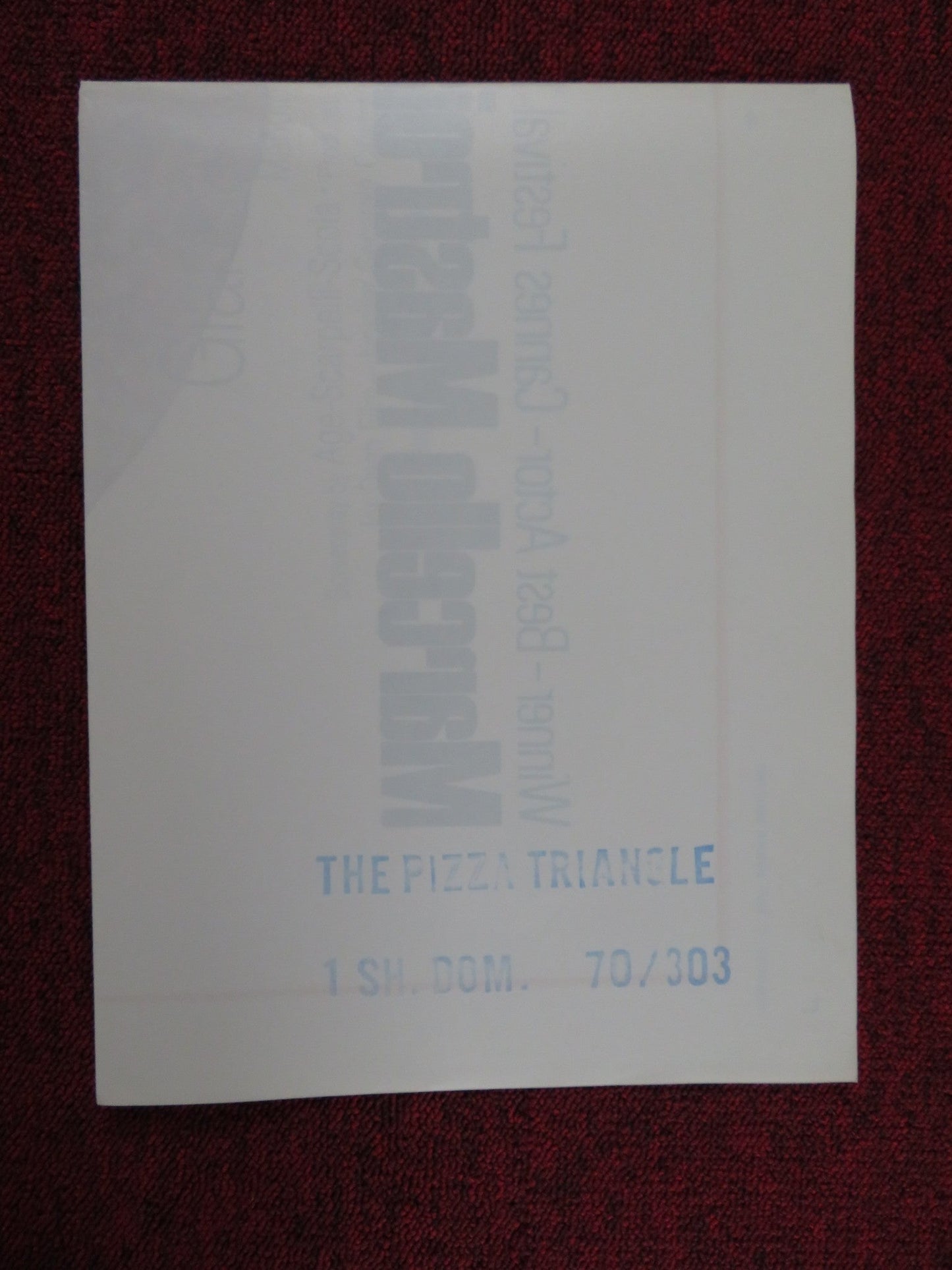 THE PIZZA TRIANGLE FOLDED US ONE SHEET POSTER MARCELLO MASTROIANNI M. VITTI 1970 Rendezvous Cinema Movie posters
