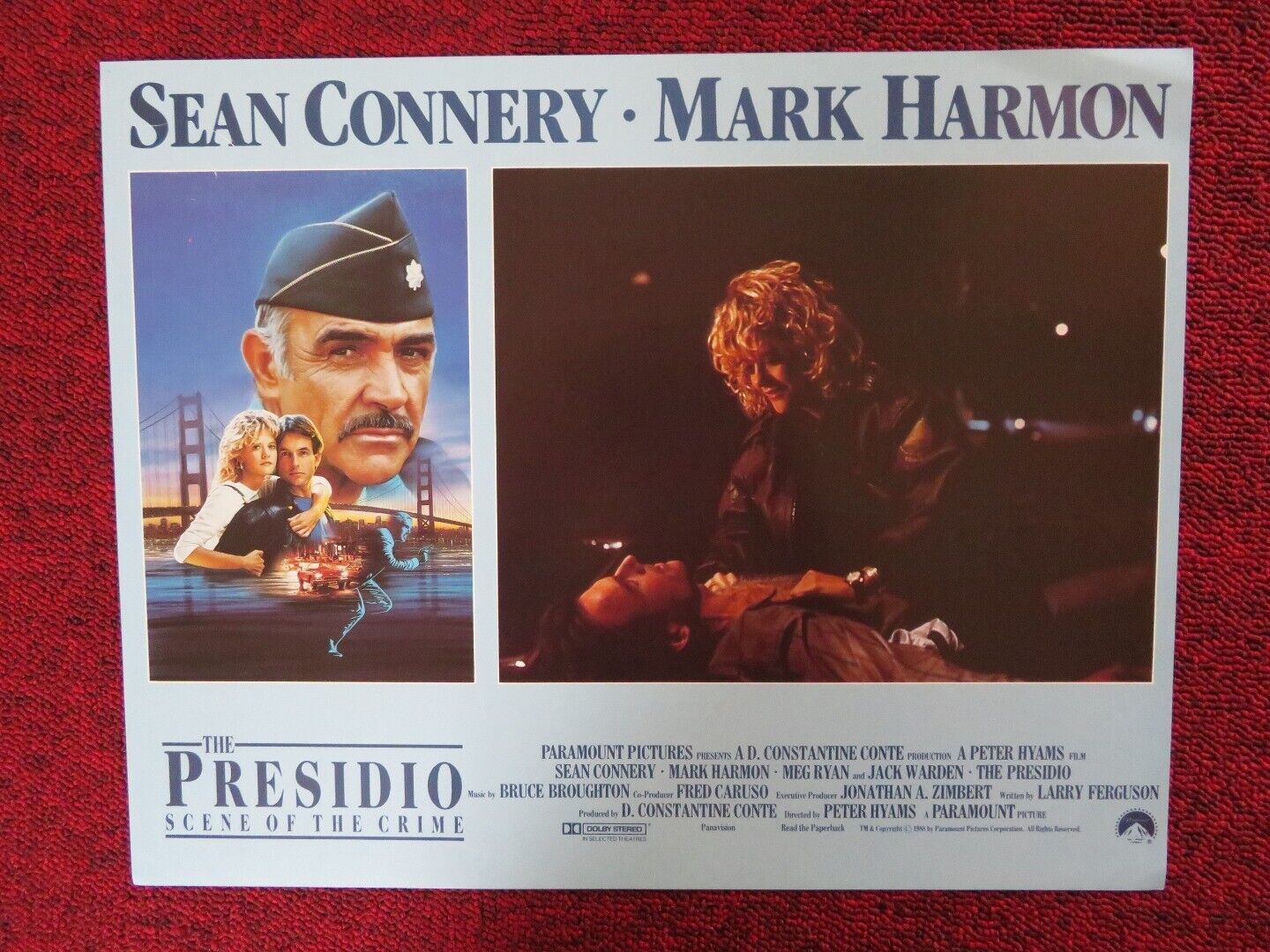 THE PRESIDIO - F US LOBBY CARD SEAN CONNERY MEG RYAN 1988 Movie posters