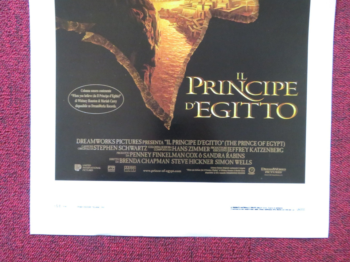 THE PRINCE OF EGYPT ITALIAN LOCANDINA POSTER VAL KILMER RALPH FIENNES 1998 Rendezvous Cinema Movie posters