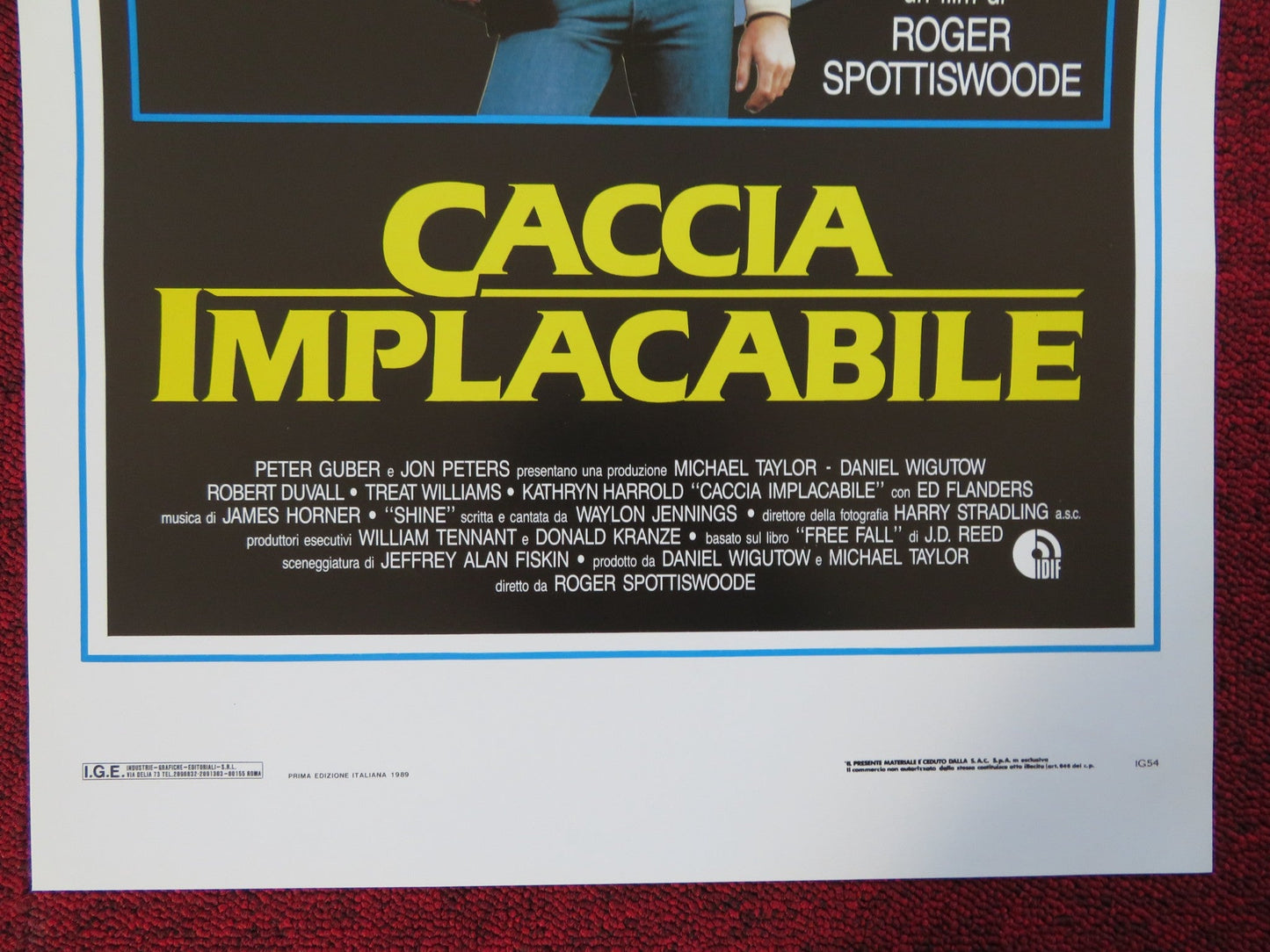 THE PURSUIT OF D.B. COOPER ITALIAN LOCANDINA (27.5"x13") POSTER R. DUVALL 1989 Rendezvous Cinema Movie posters