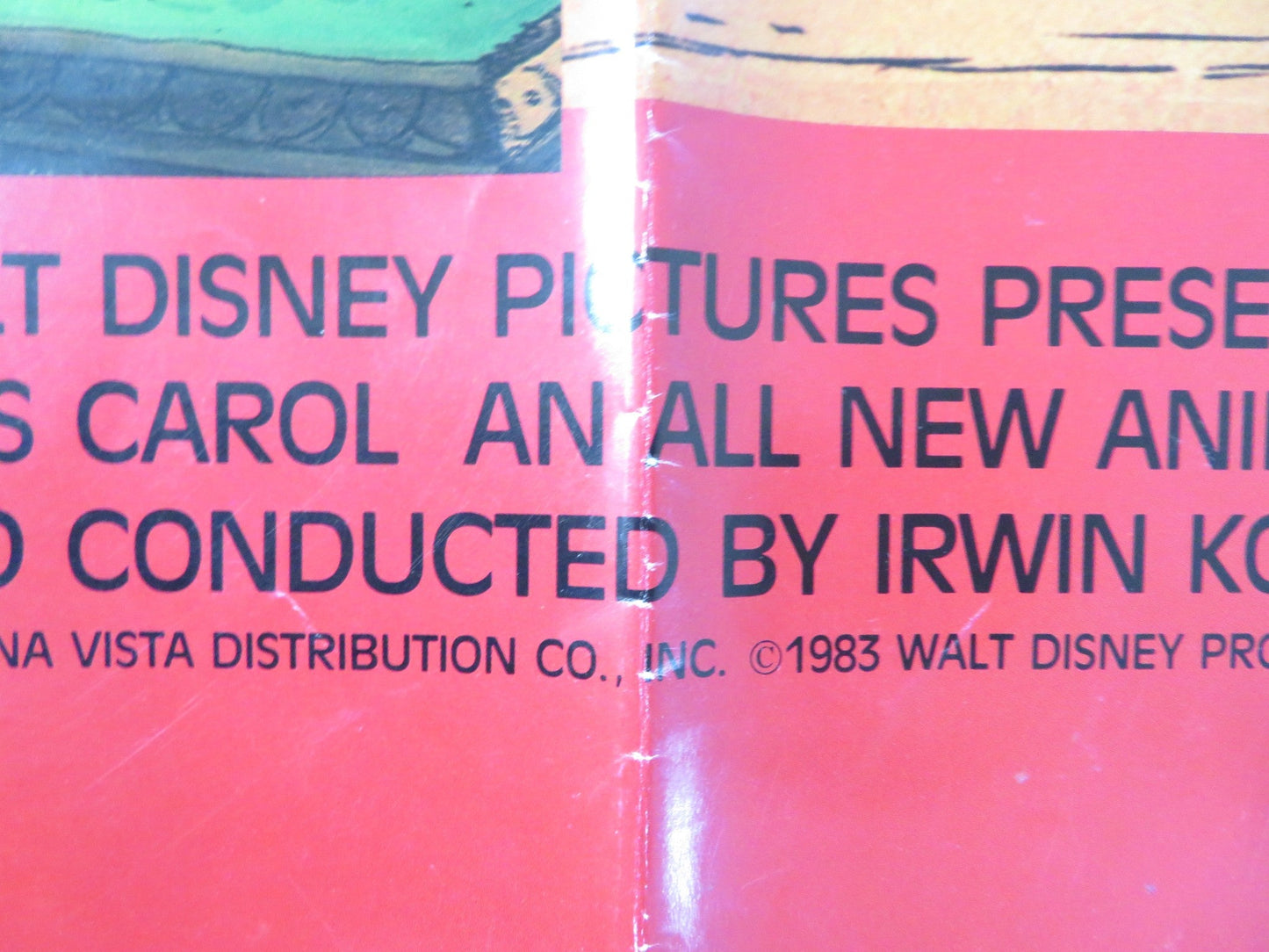 THE RESCUERS / MICKEY'S CHRISTMAS CAROL COMBO FOLDED US ONE SHEET POSTER 1983 Rendezvous Cinema Movie posters