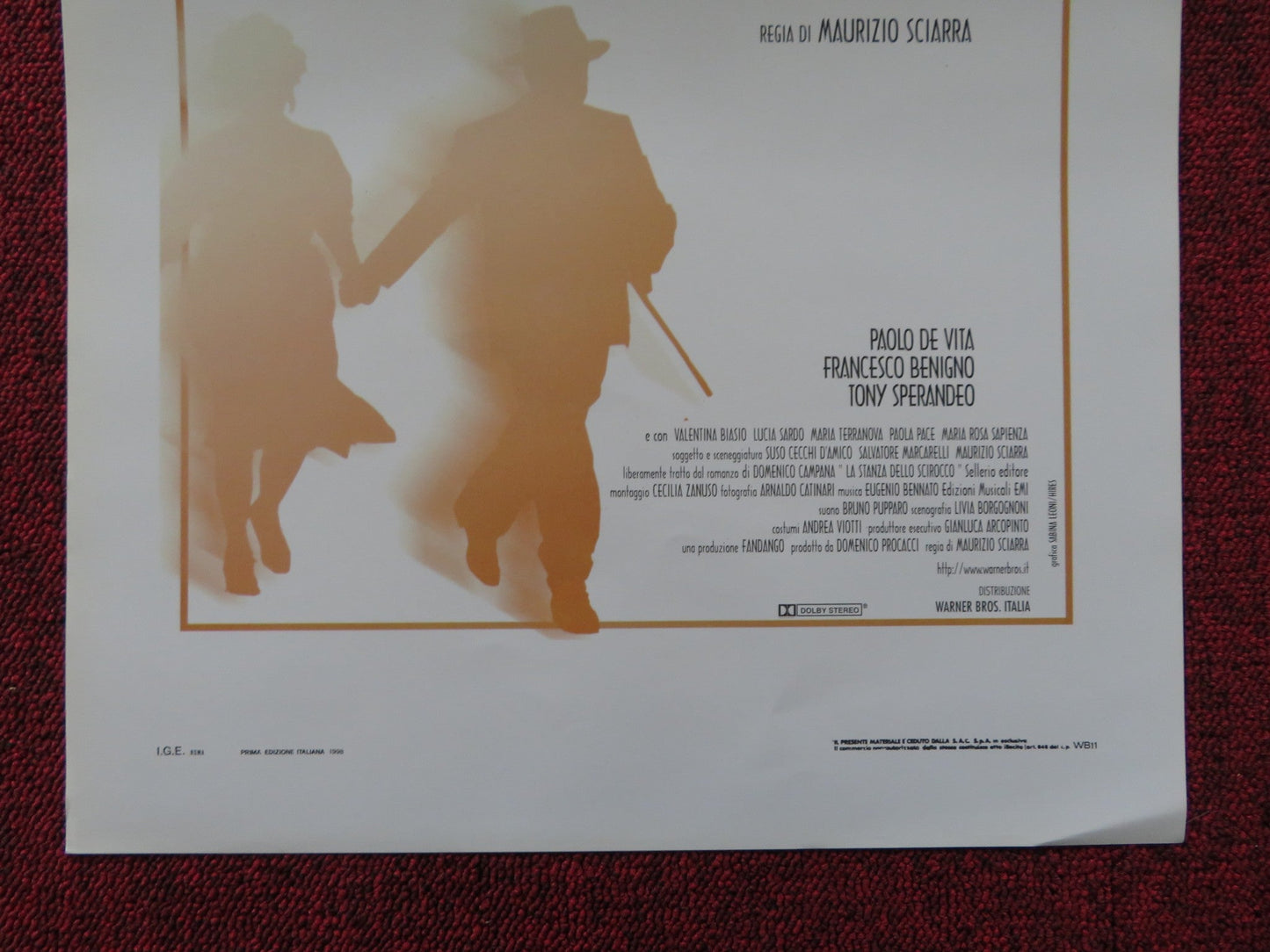 THE ROOM OF THE SCIROCCO ITALIAN LOCANDINA POSTER GIANCARLO GIANNINI 1998 Rendezvous Cinema Movie posters