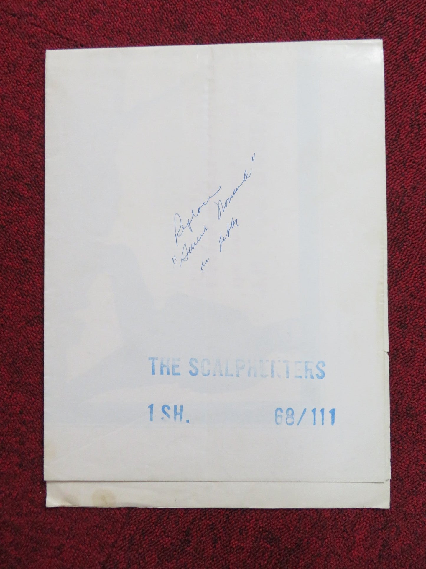 THE SCALPHUNTERS FOLDED US ONE SHEET POSTER BURT LANCASTER SHELLEY WINTERS 1968 Rendezvous Cinema Movie posters